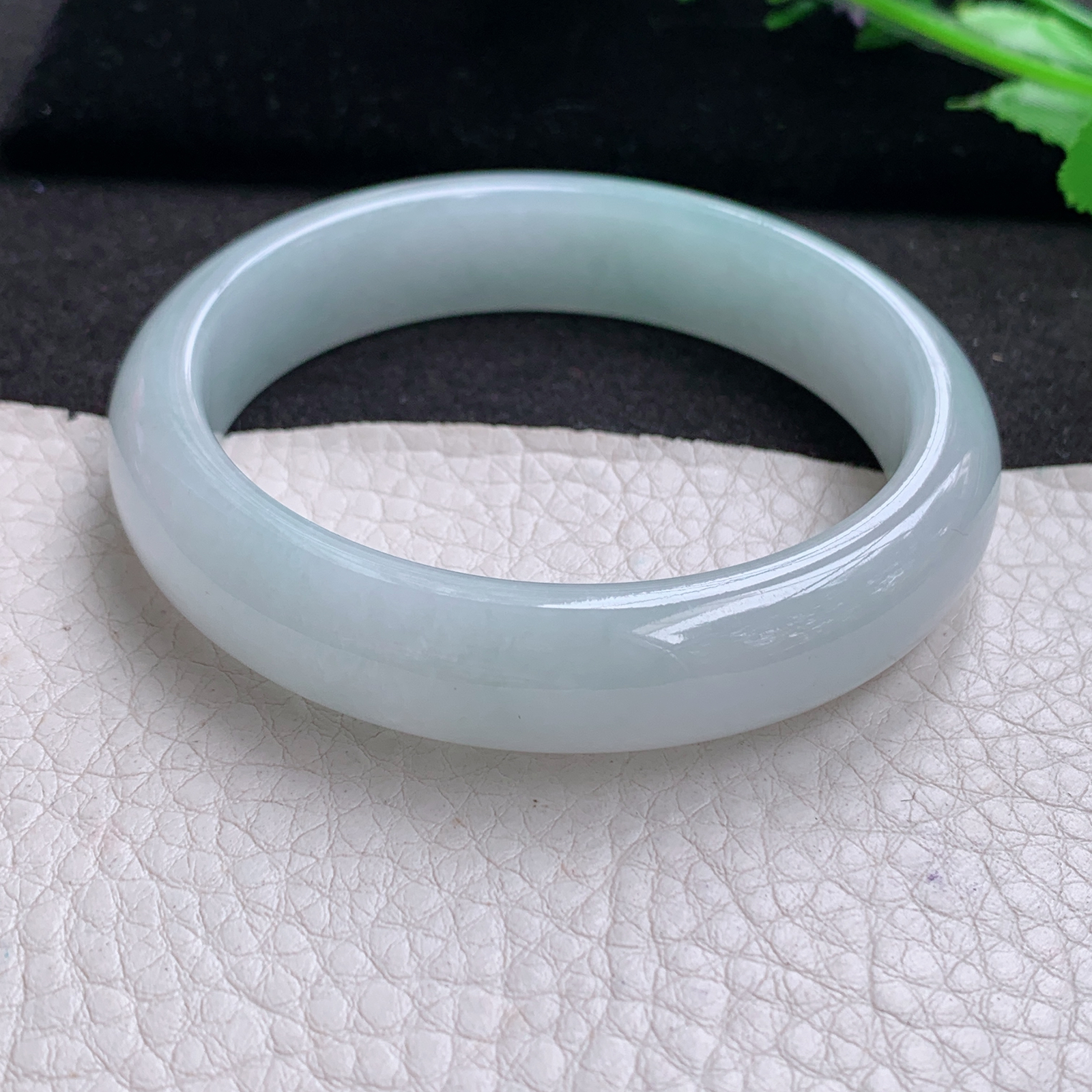 xx晴美55.5*13*7.6平安镯 天然缅甸翡翠A货冰胶晴美宽边玉手环