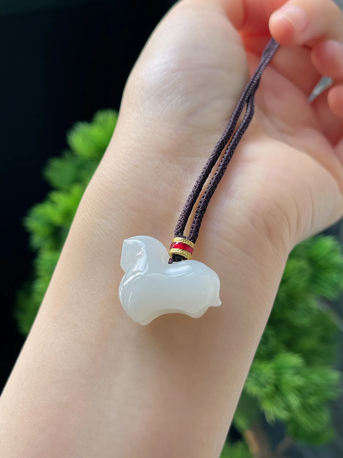 和田玉白玉马上有福气生肖马挂件