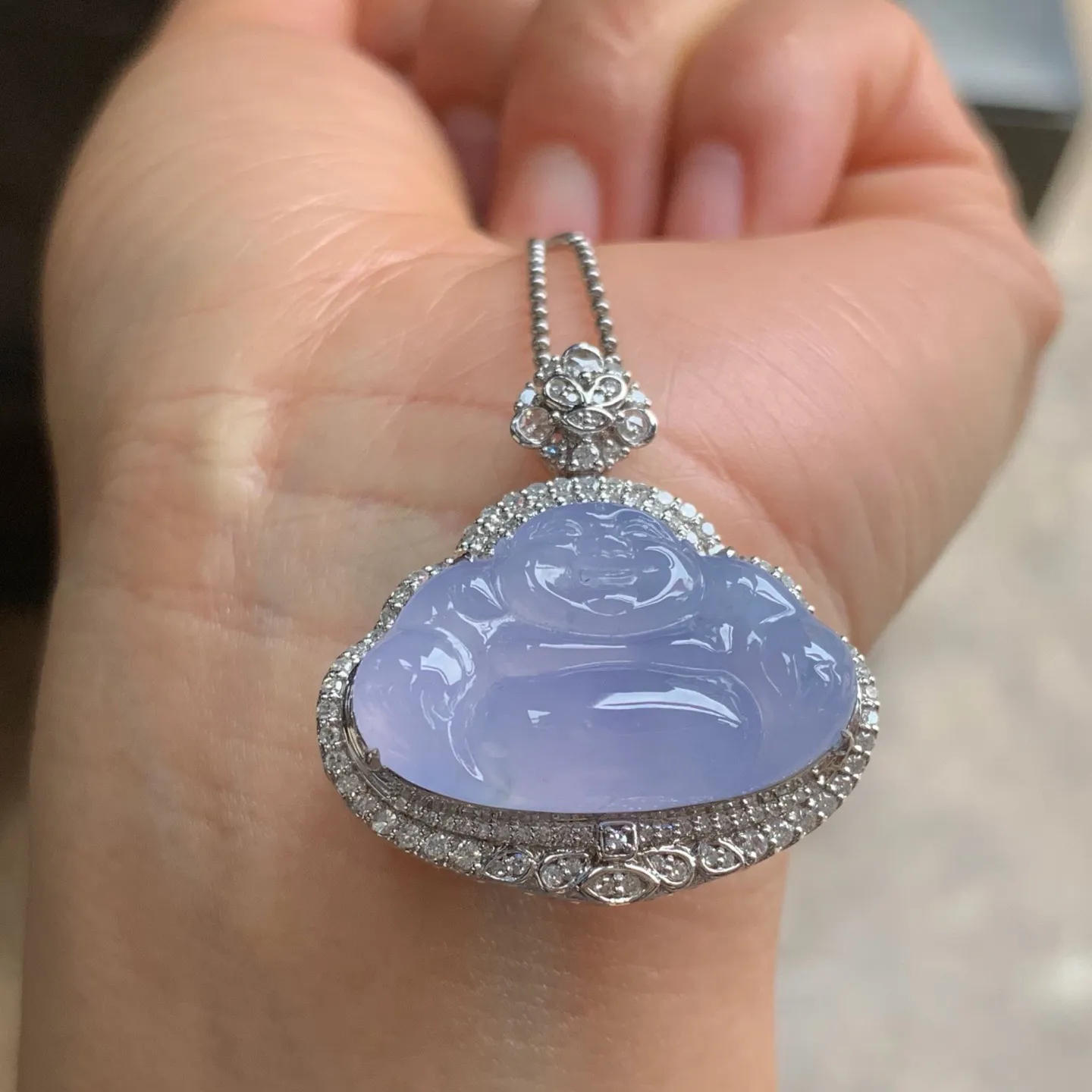 冰春佛公 水润光泽 颜色漂亮 18K金镶嵌