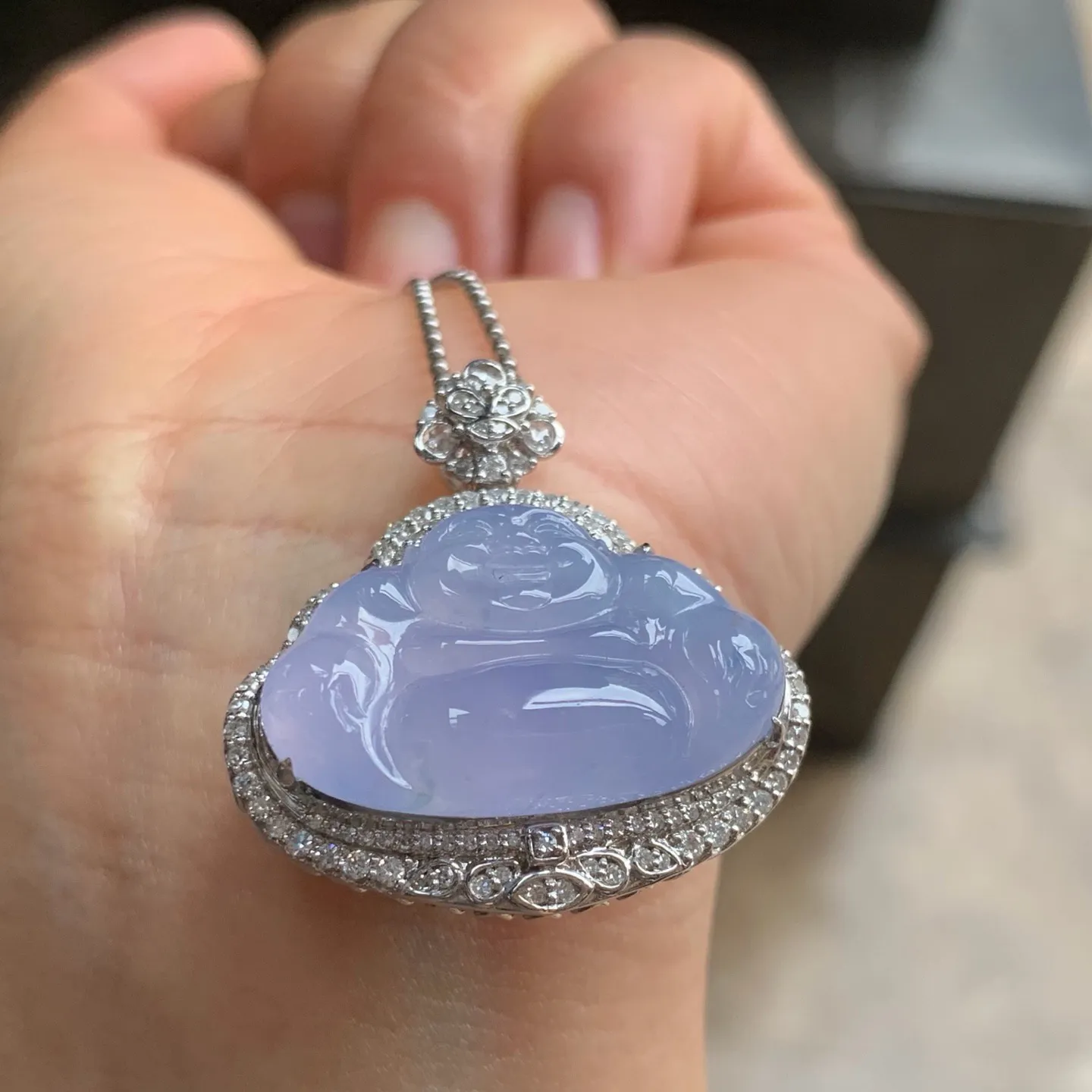 冰春佛公 水润光泽 颜色漂亮 18K金镶嵌