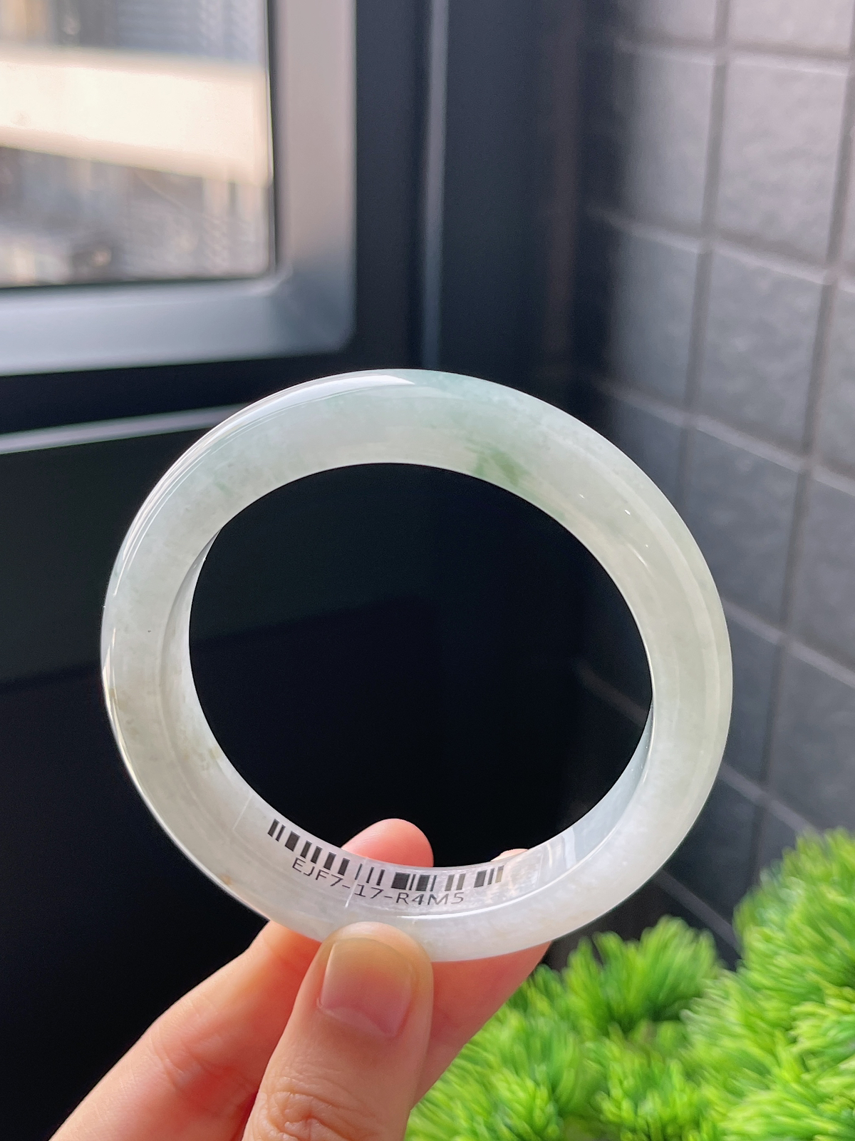 正圈55.3圈口，翡翠冰糯种飘花手镯