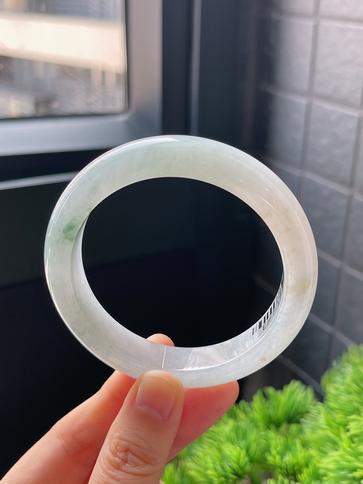 正圈55.3圈口，翡翠冰糯种飘花手镯