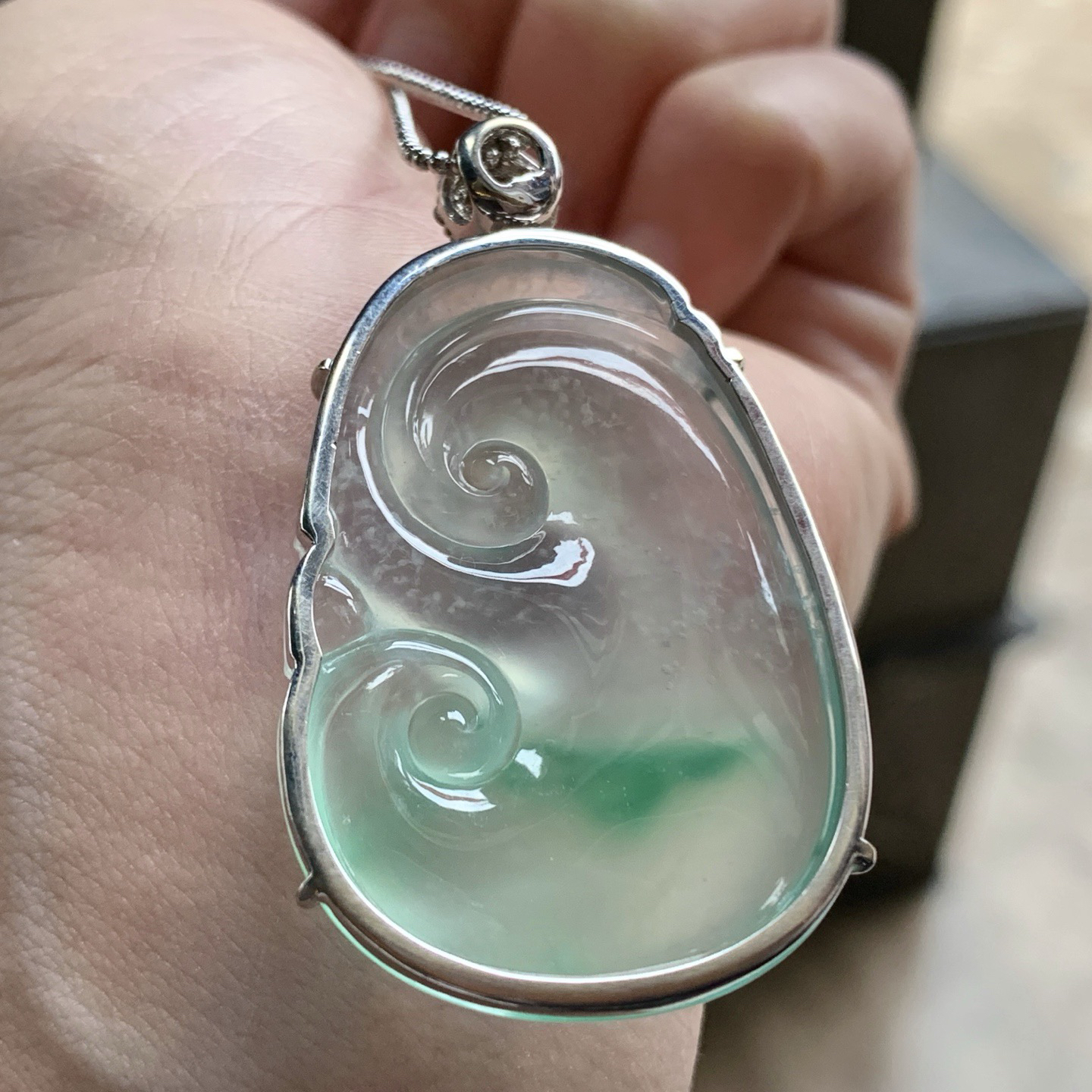 金钻镶嵌冰晴如意^_^绿花 冰透