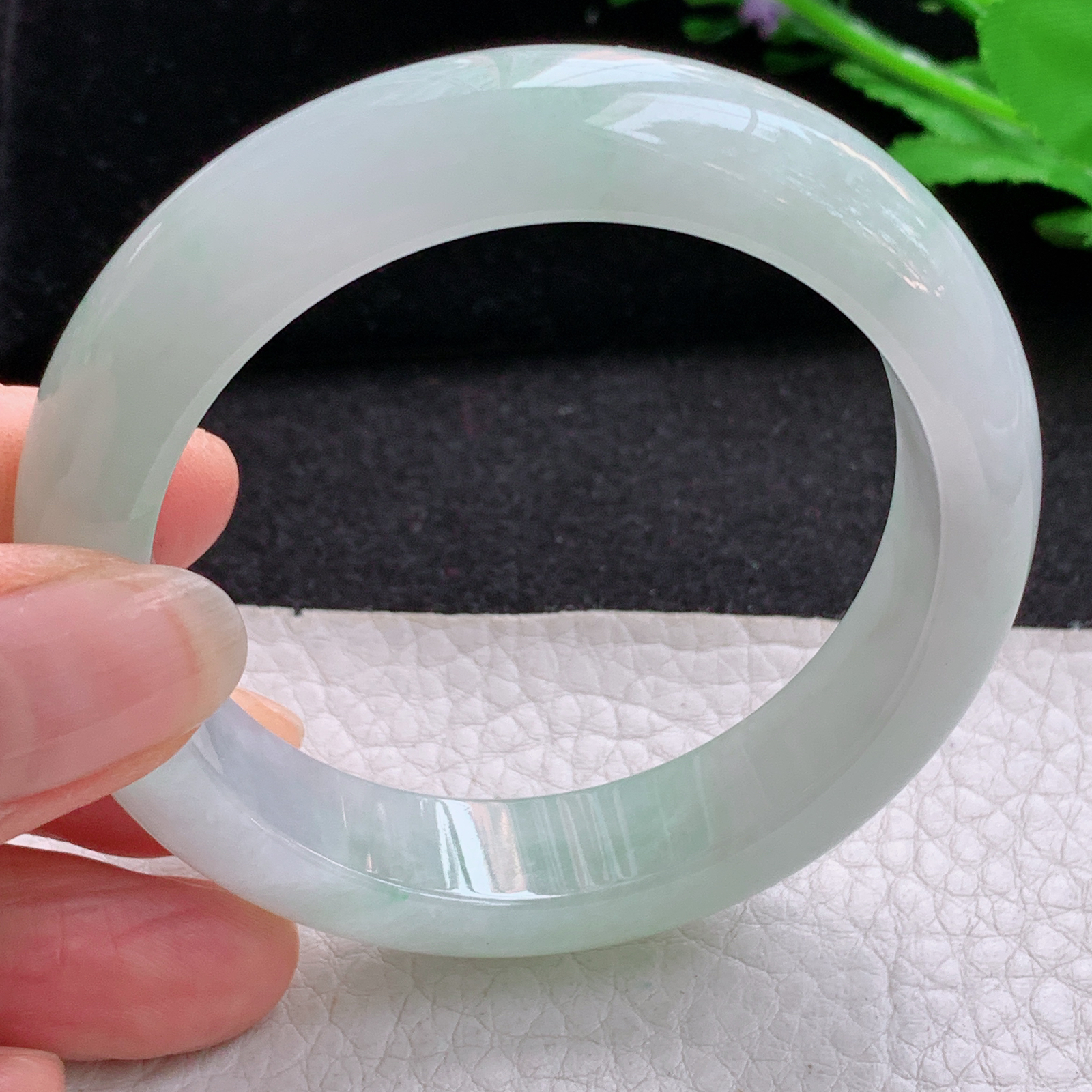 r小圈口年轻款52.5*13*8.3平安镯 天然缅甸翡翠A货清爽宽边玉手环