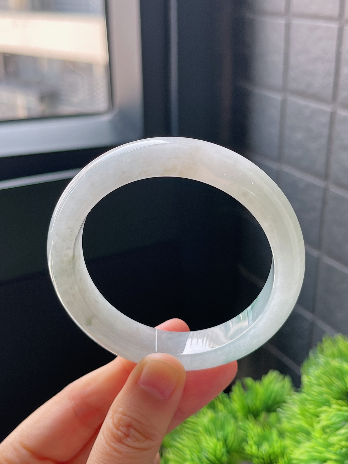 正圈55.3圈口，翡翠冰糯种飘花手镯