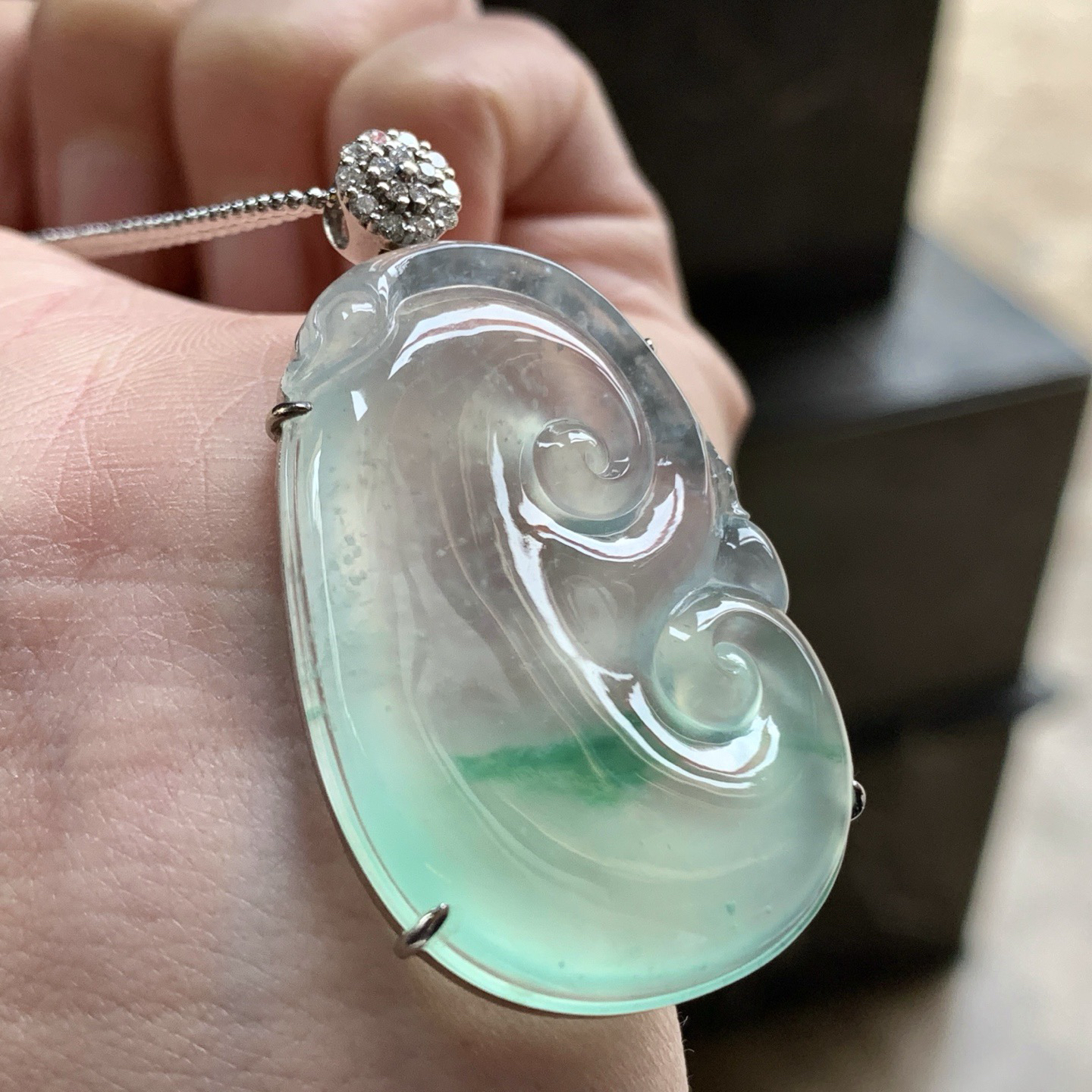 金钻镶嵌冰晴如意^_^绿花 冰透