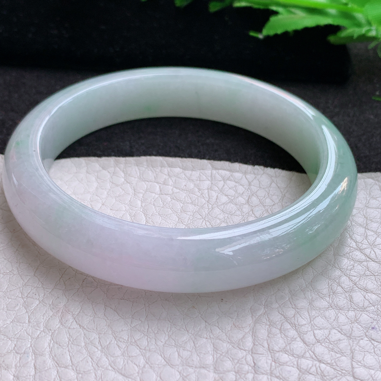 xx实拍58*12*8.5平安镯 天然缅甸翡翠A货水润清新宽边玉手环