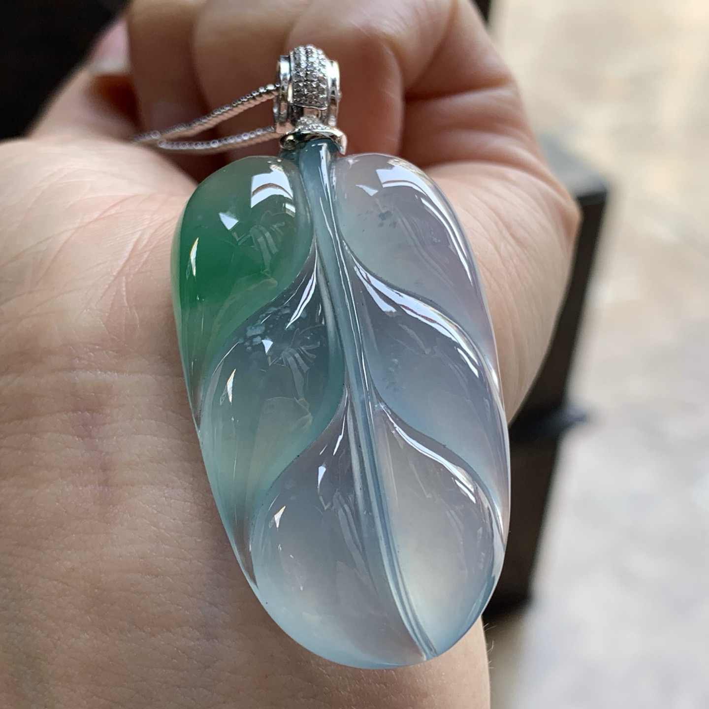 金扣冰紫绿花大叶子^_^厚装 颜色鲜艳