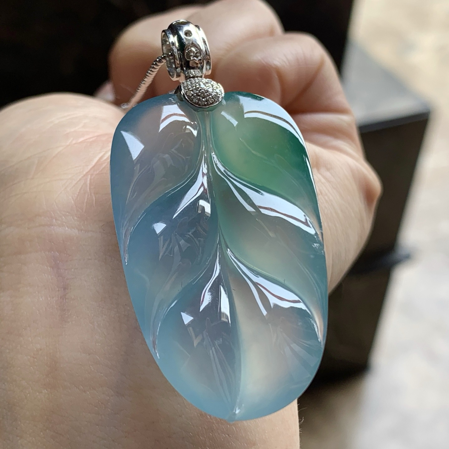 金扣冰紫绿花大叶子^_^厚装 颜色鲜艳