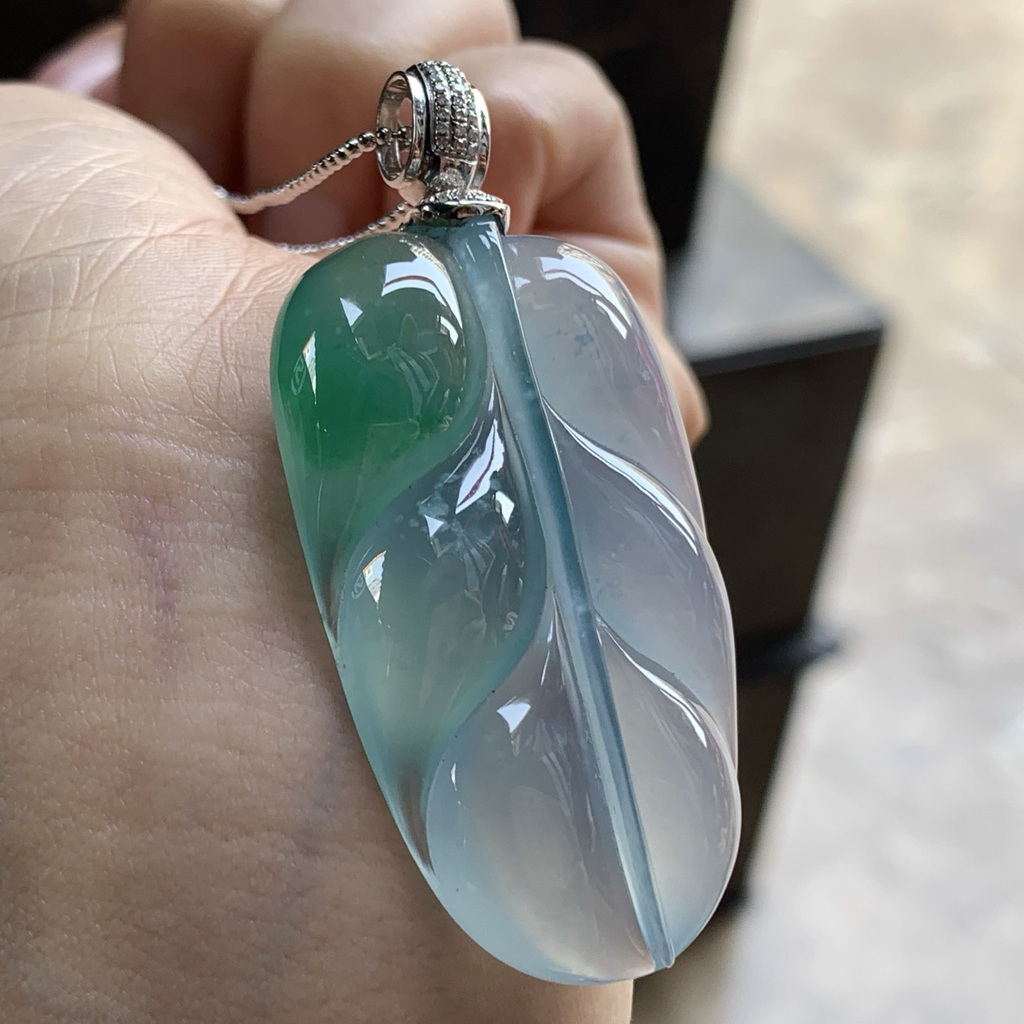 金扣冰紫绿花大叶子^_^厚装 颜色鲜艳