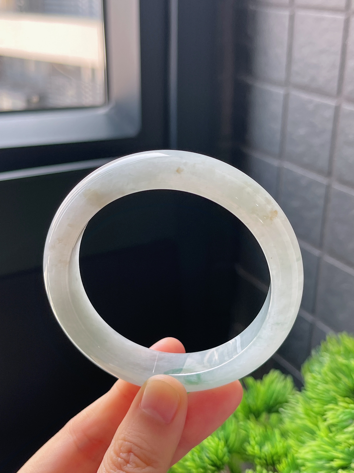 正圈55.3圈口，翡翠冰糯种飘花手镯