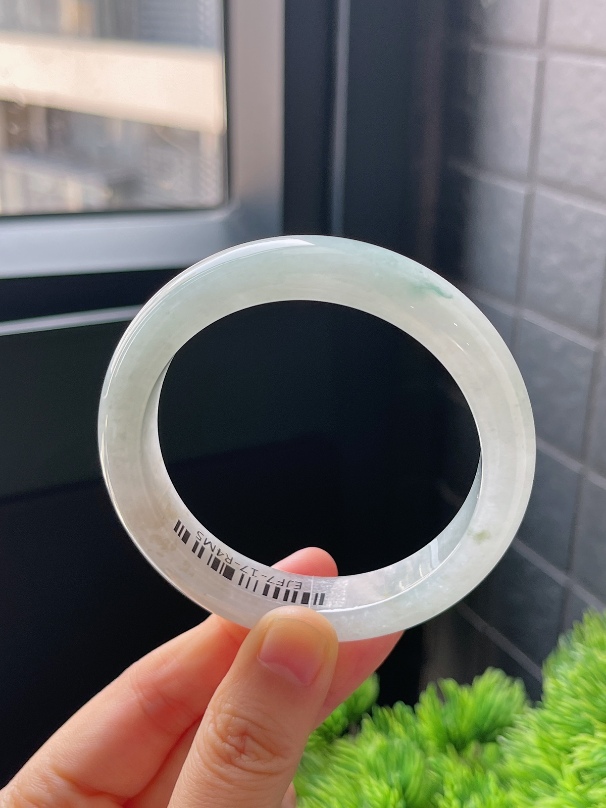 正圈55.3圈口，翡翠冰糯种飘花手镯