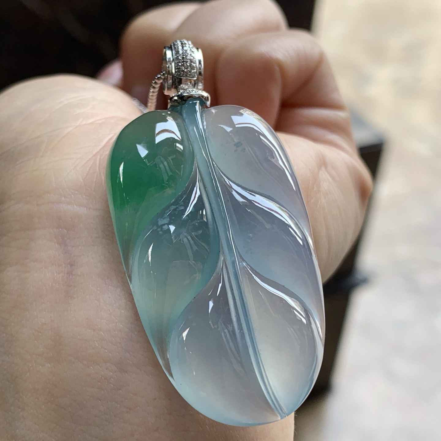 金扣冰紫绿花大叶子^_^厚装 颜色鲜艳