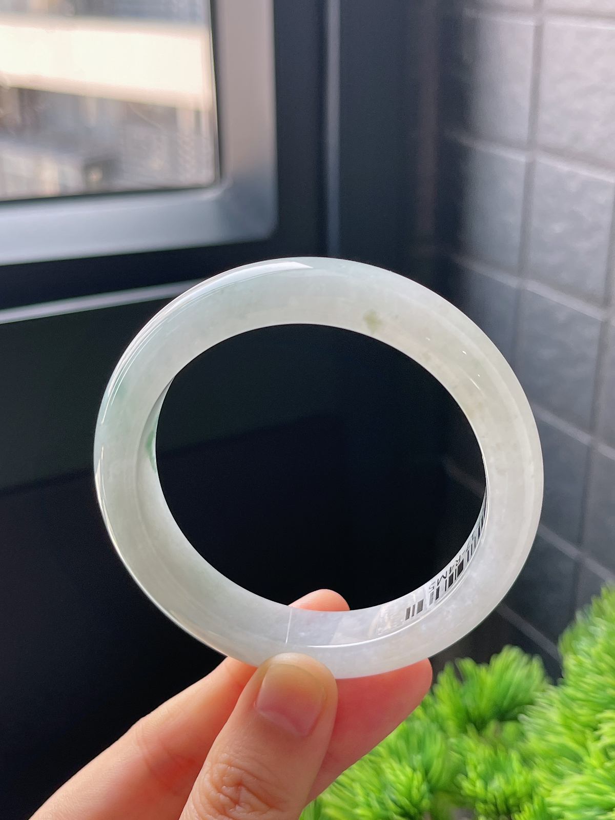 正圈55.3圈口，翡翠冰糯种飘花手镯