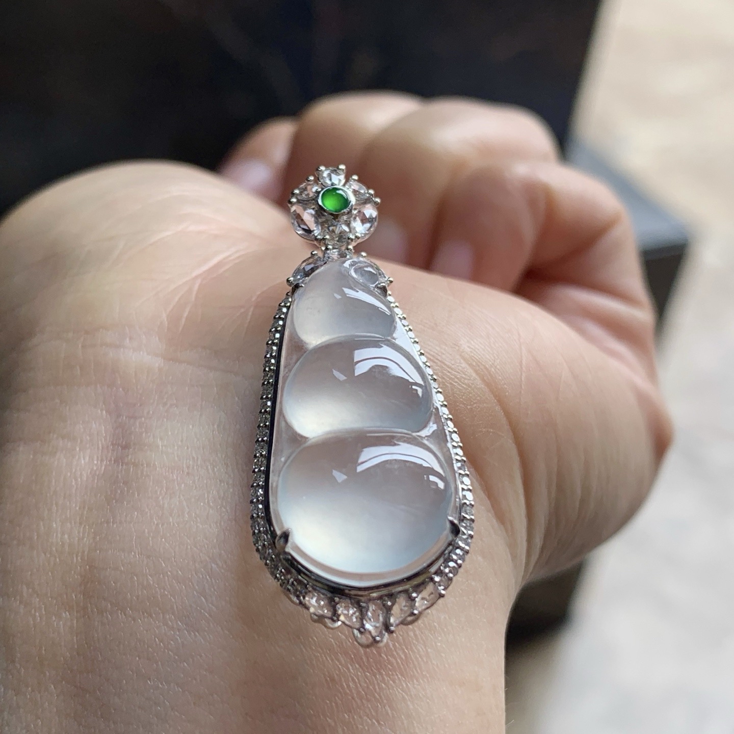 金钻镶嵌冰种豆子^_^清新