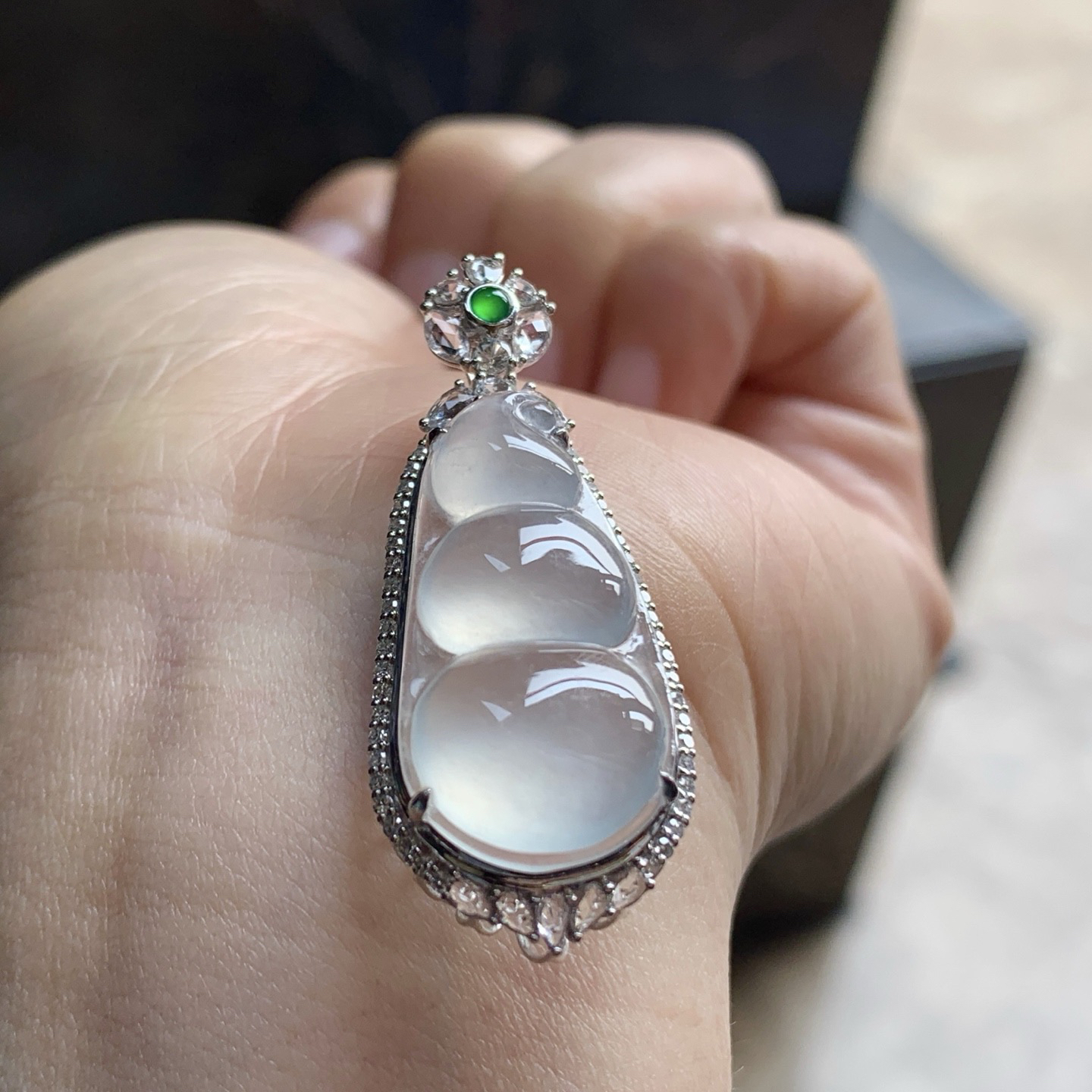 金钻镶嵌冰种豆子^_^清新