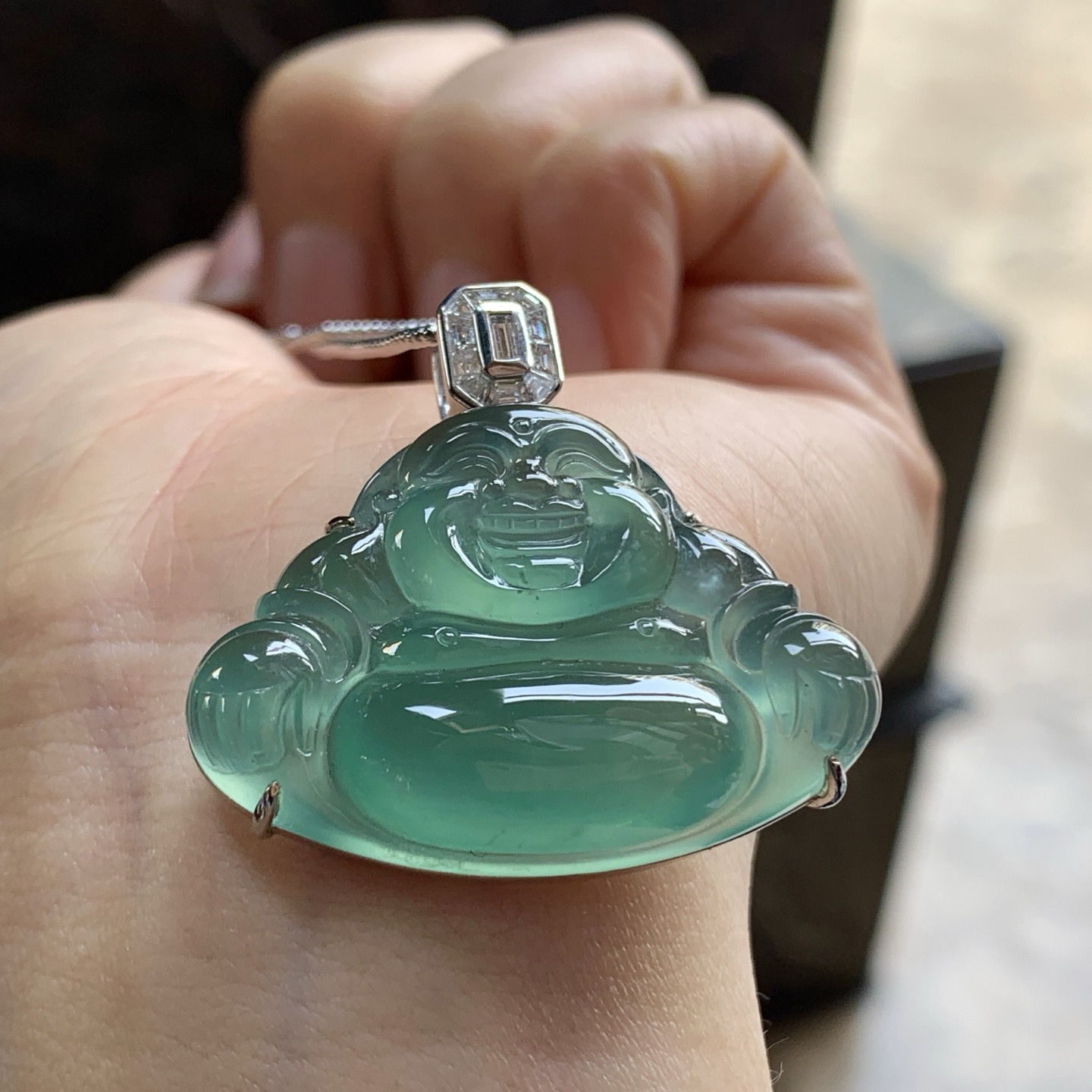 金钻镶嵌冰晴绿佛公^_^鲜艳