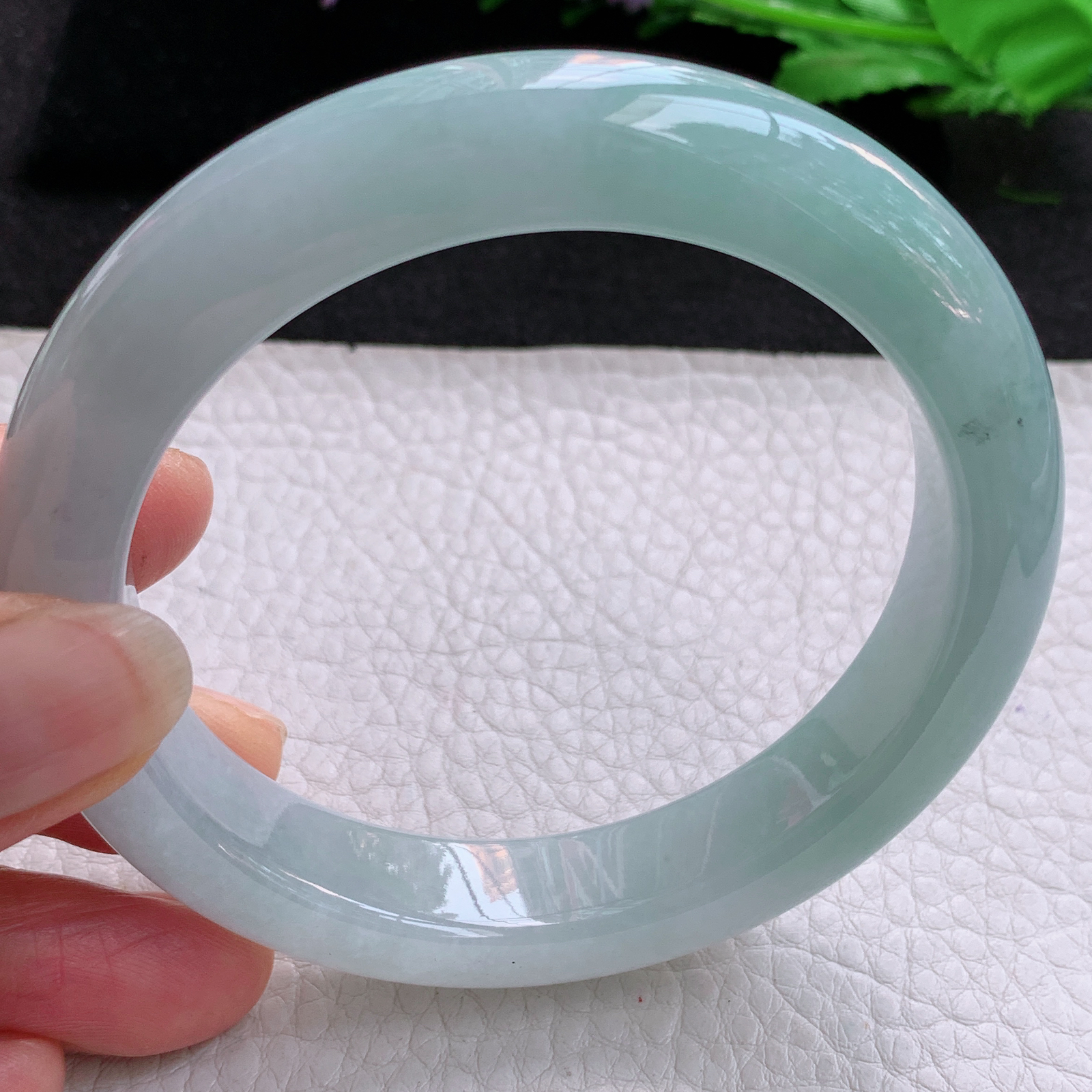 xo大圈口59.8*12.5*9.6招财镯 天然缅甸翡翠A货冰胶半山水宽边玉手环