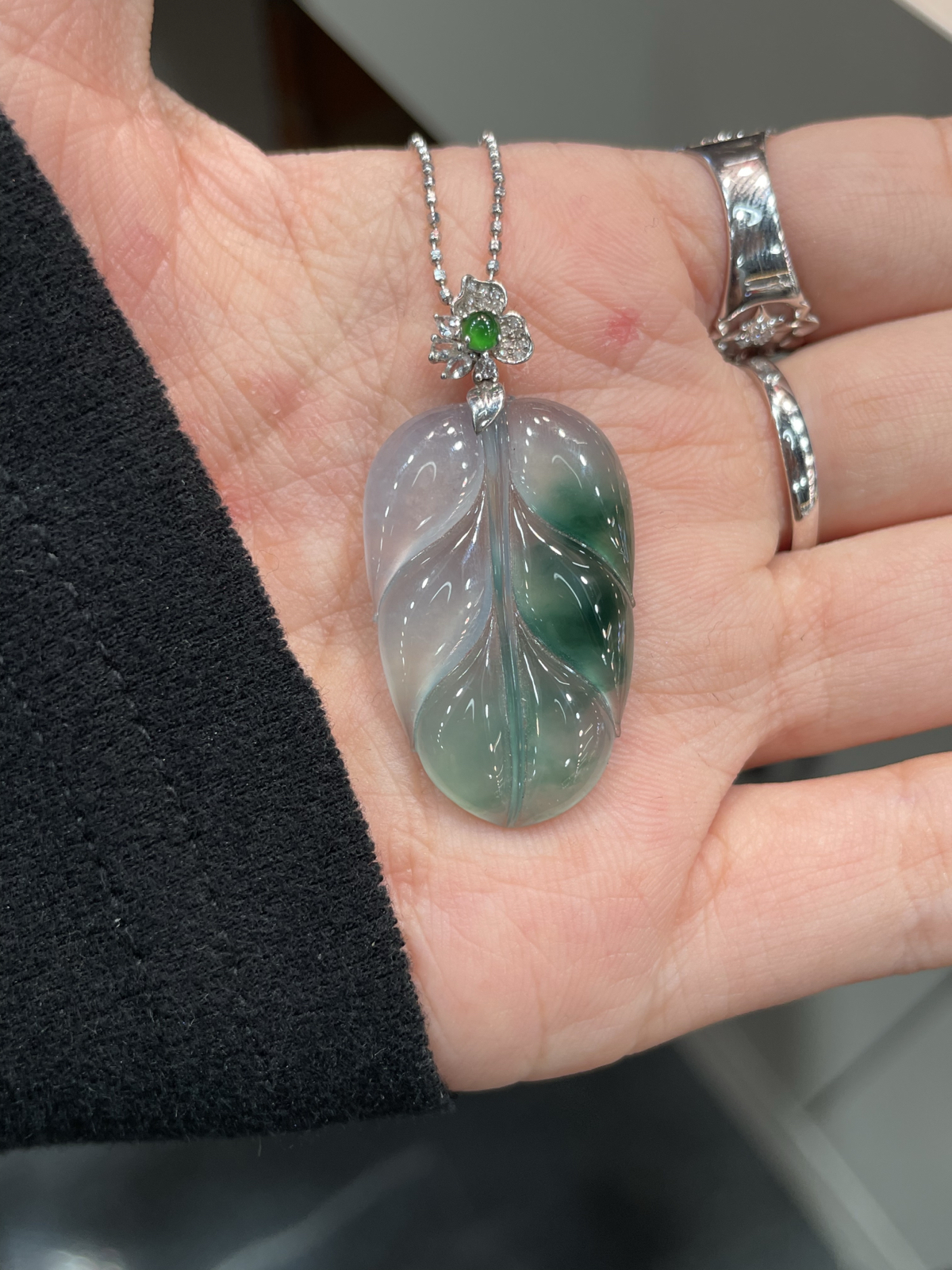 冰晴 飘花 叶子吊坠

18k金扣头