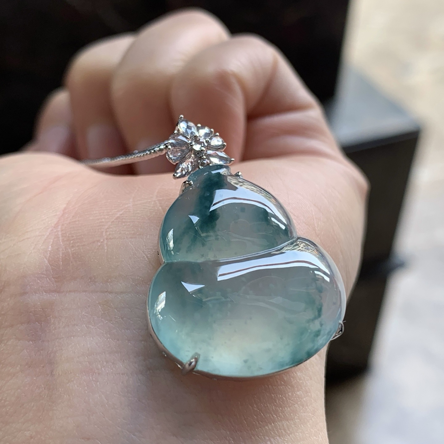 金镶嵌冰蓝花葫芦^_^水润 飘花灵韵