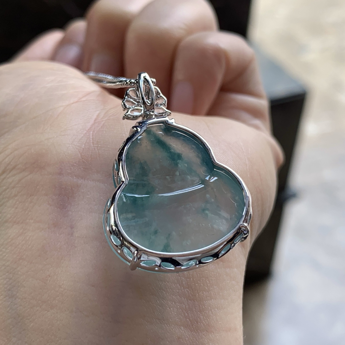 金镶嵌冰蓝花葫芦^_^水润 飘花灵韵