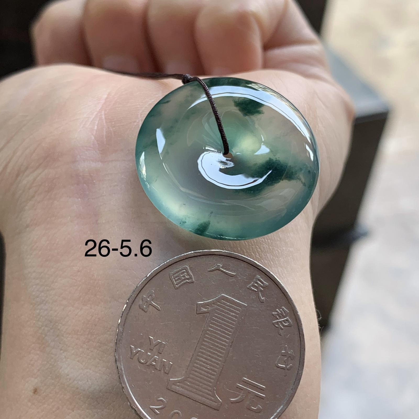 冰蓝花平安扣^_^飘花浓郁 亮眼