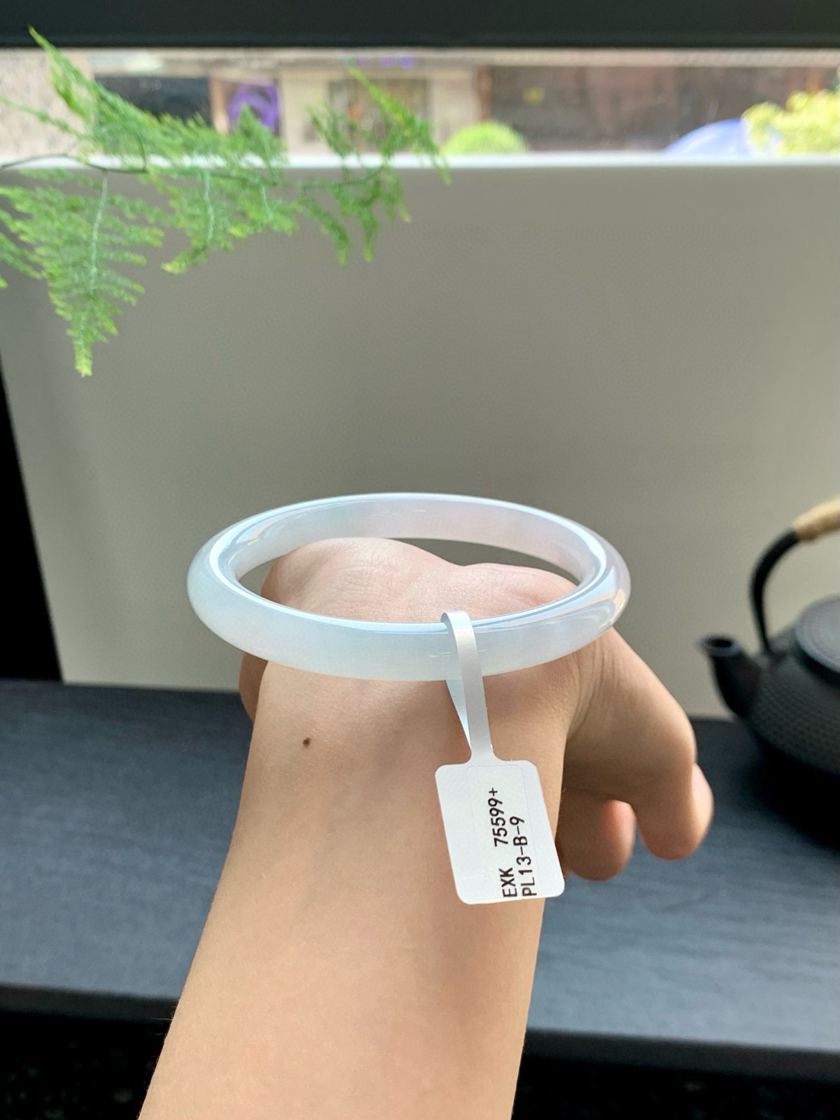 【冰淡色圆条手镯】
香丝袅袅祝尧年碧水长流 玉质细腻白净 莹润水灵江山如画不及你眉眼清浅（微瑕放漏‼️）
【尺寸】59-9-9mm