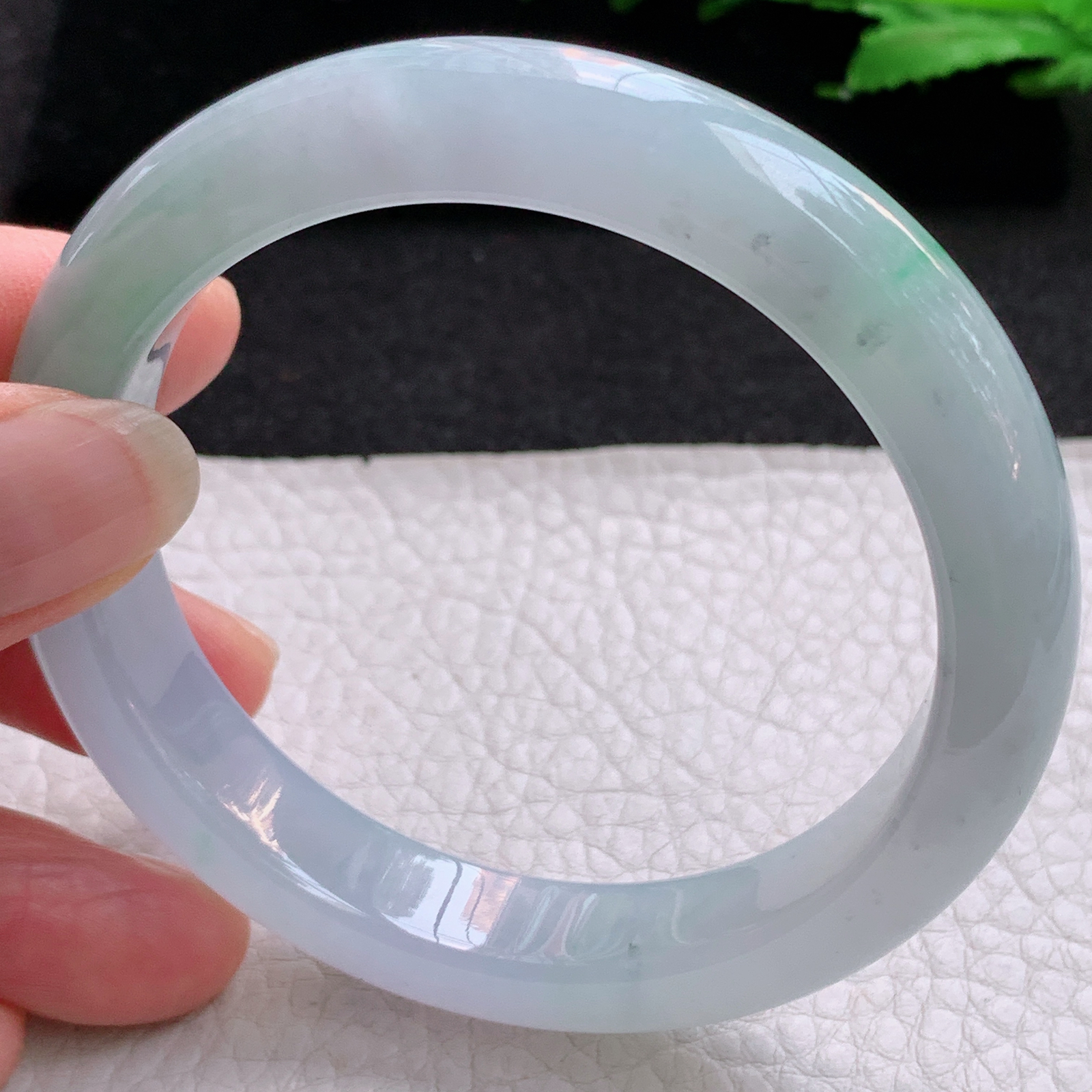 xo实拍58*12*8.5平安镯 天然缅甸翡翠A货清爽高雅宽边玉手环