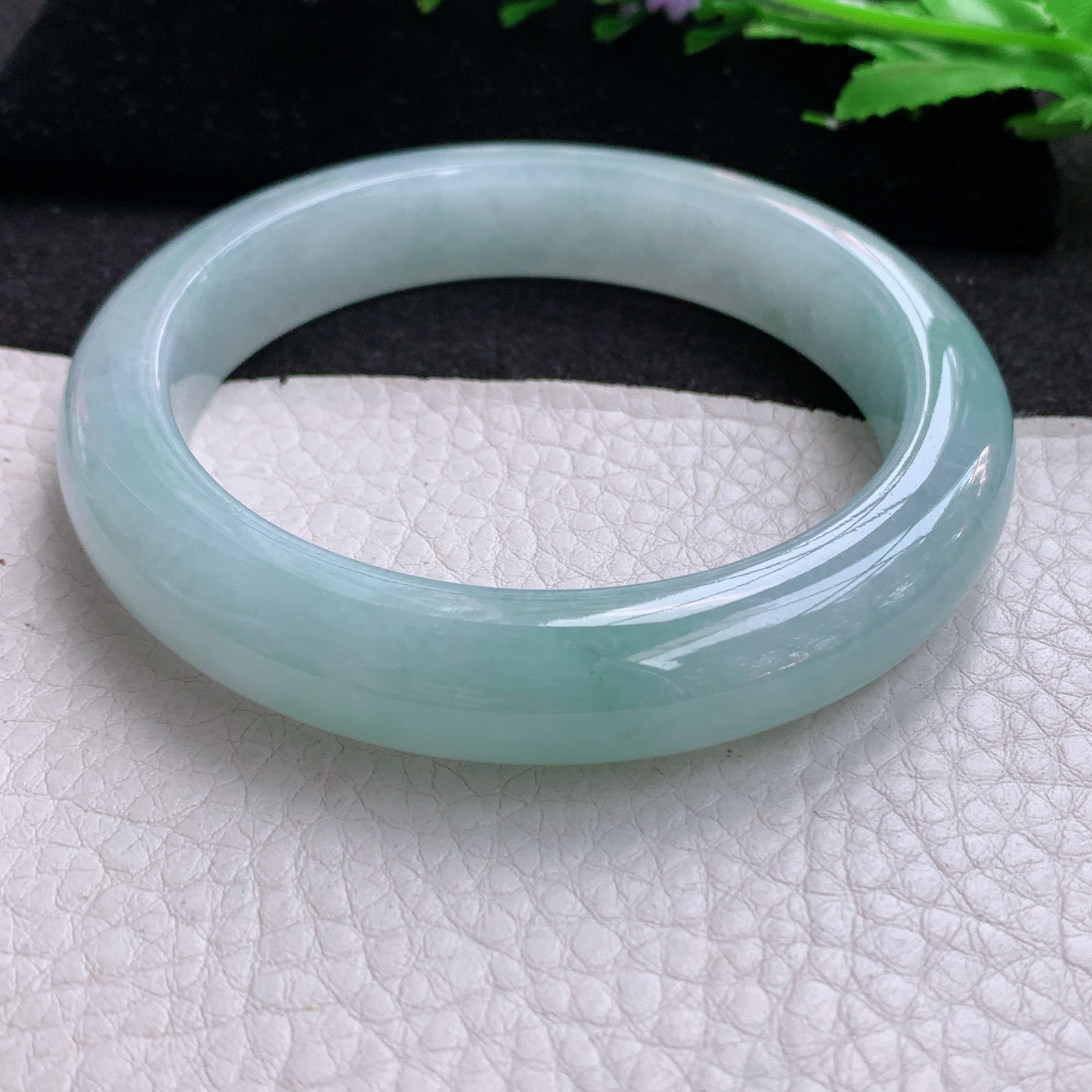 xo大圈口59.8*12.5*9.6招财镯 天然缅甸翡翠A货冰胶半山水宽边玉手环