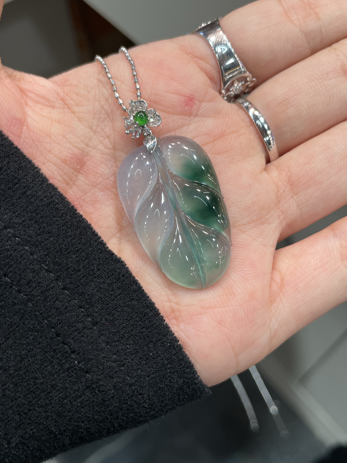 冰晴 飘花 叶子吊坠

18k金扣头