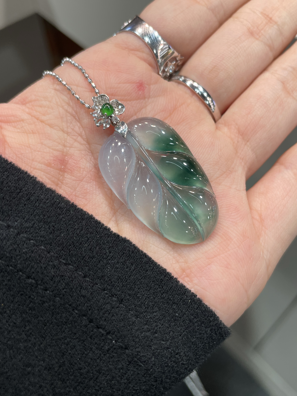 冰晴 飘花 叶子吊坠

18k金扣头