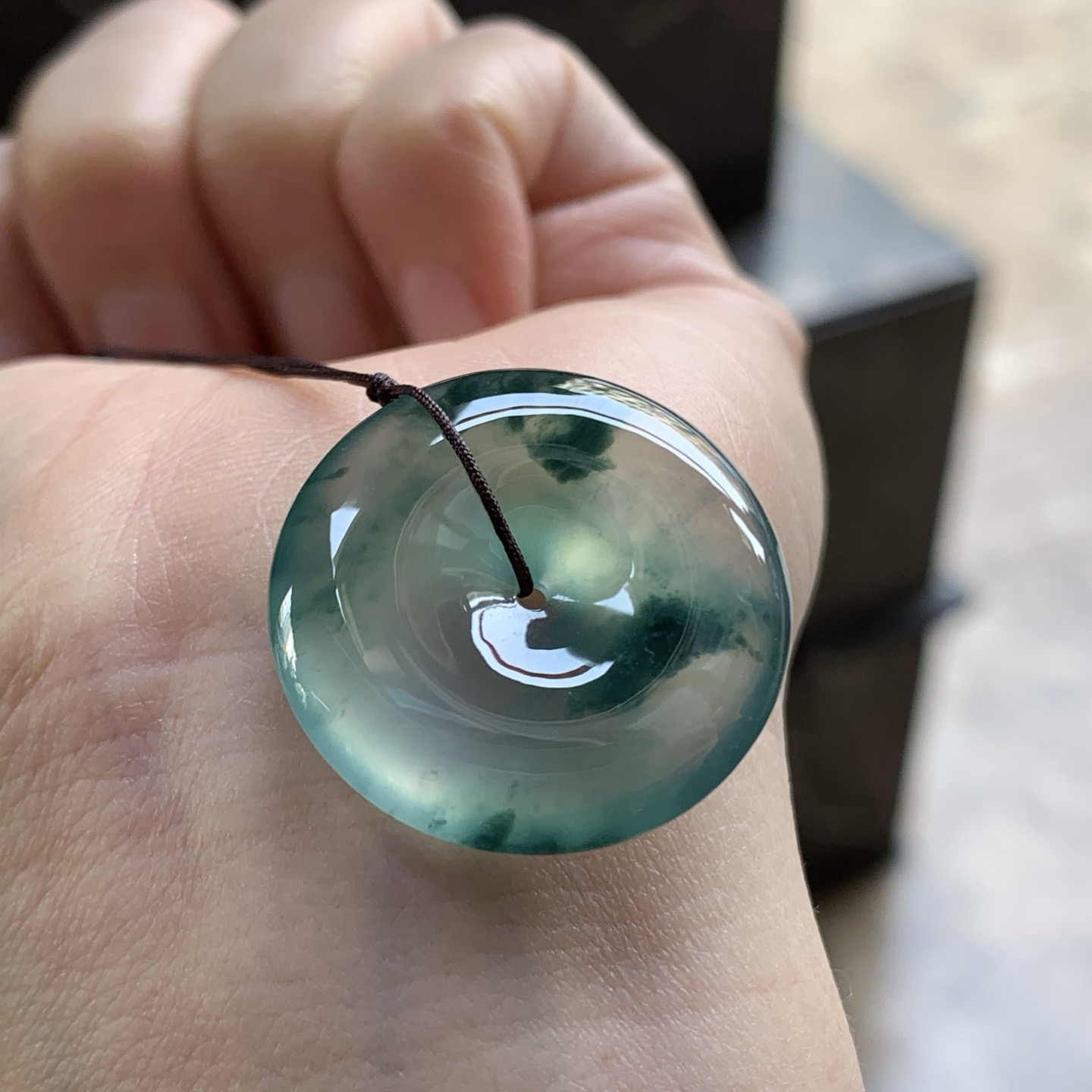 冰蓝花平安扣^_^飘花浓郁 亮眼