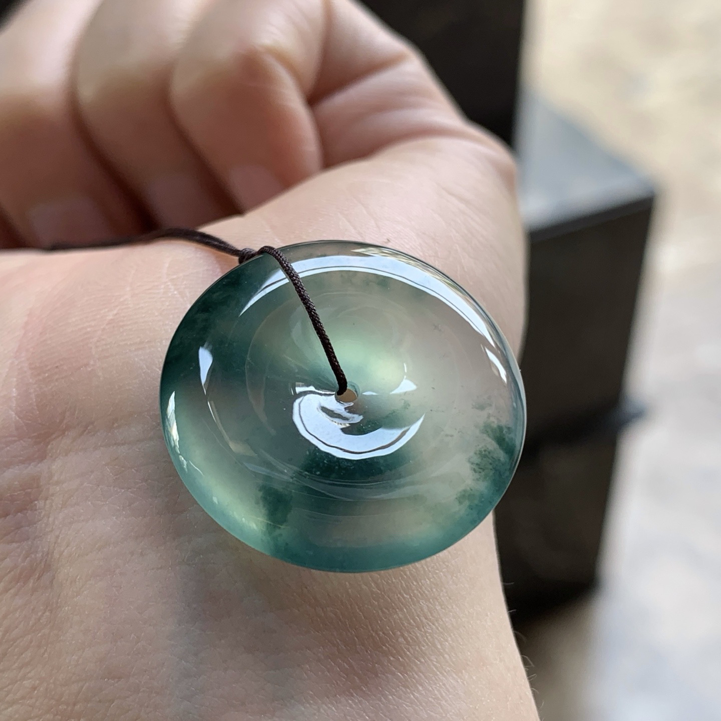 冰蓝花平安扣^_^飘花浓郁 亮眼