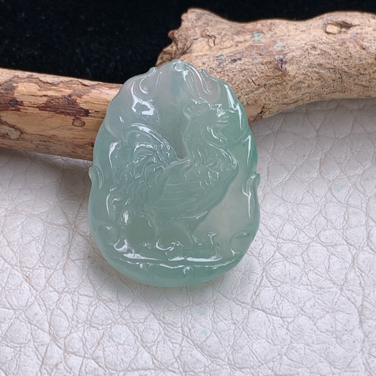 ktj实拍26.8*20.3*4.5缅甸天然翡翠冰晴宝宝款生肖鸡玉项坠 玉挂件