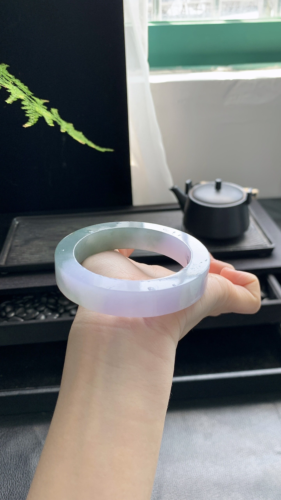 【春彩半山水镯胚】