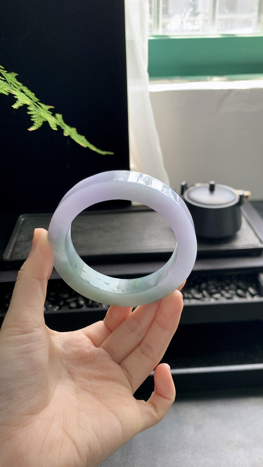 【春彩半山水镯胚】