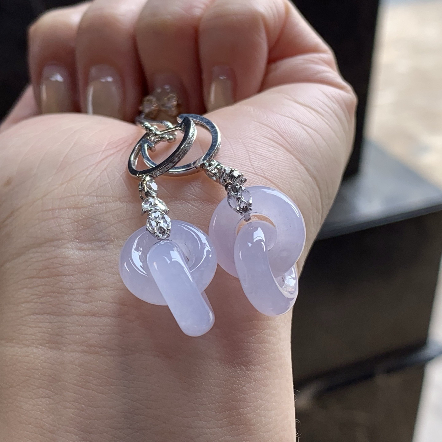 冰种时来运转耳坠
种好水足 真金镶嵌