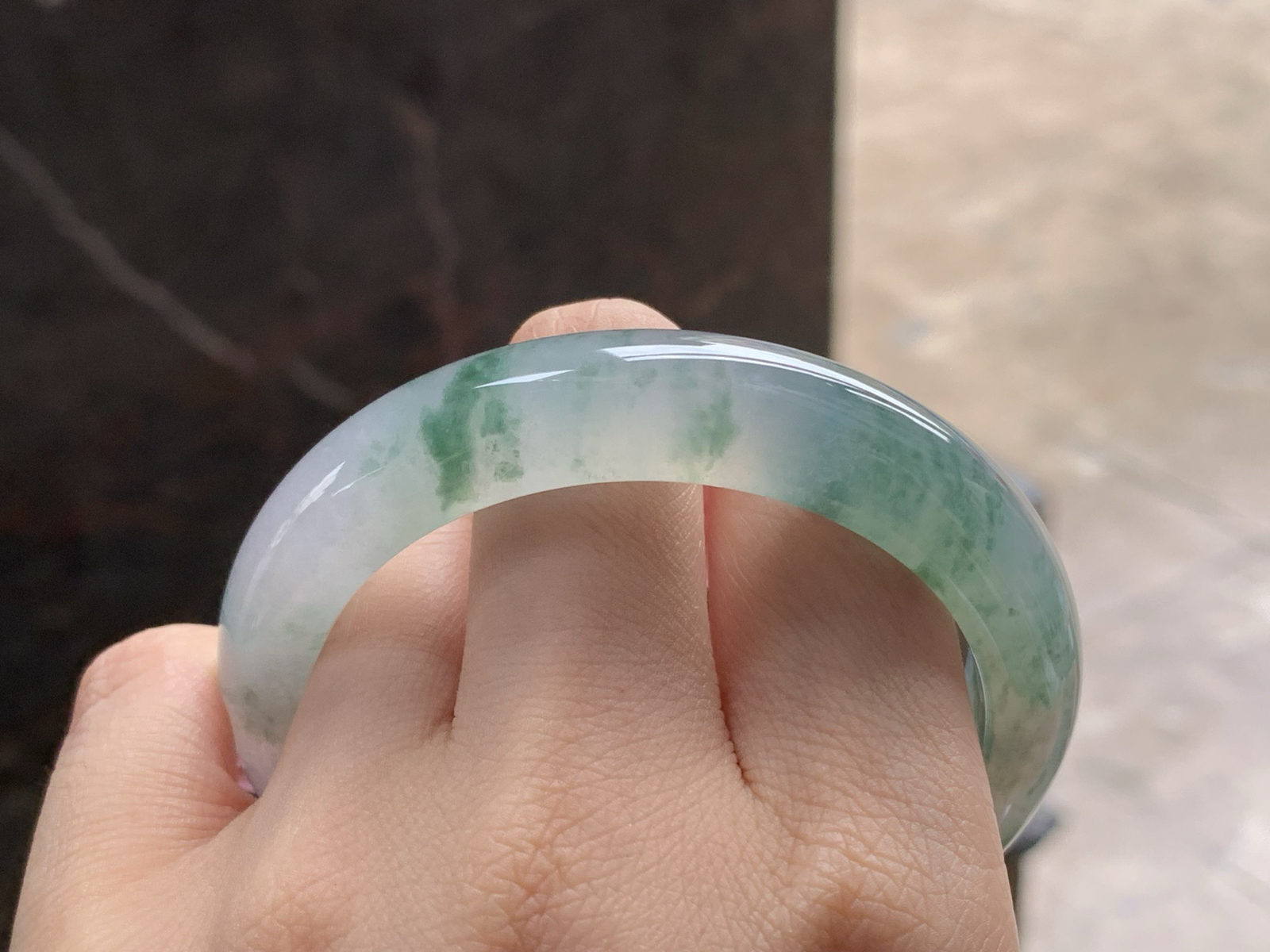 冰飘花手镯
种好清爽 55/11.8/8.2mm