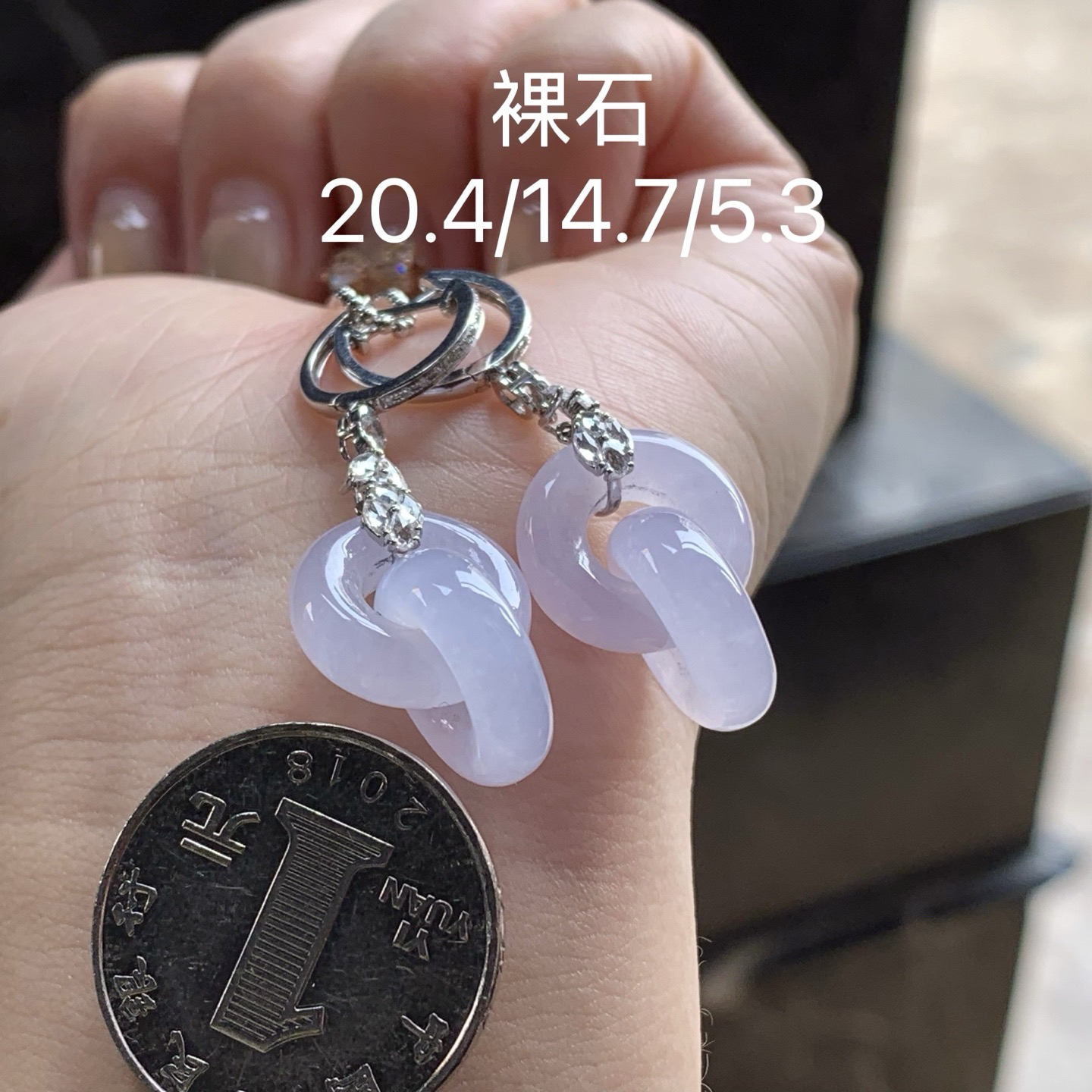 冰种时来运转耳坠
种好水足 真金镶嵌