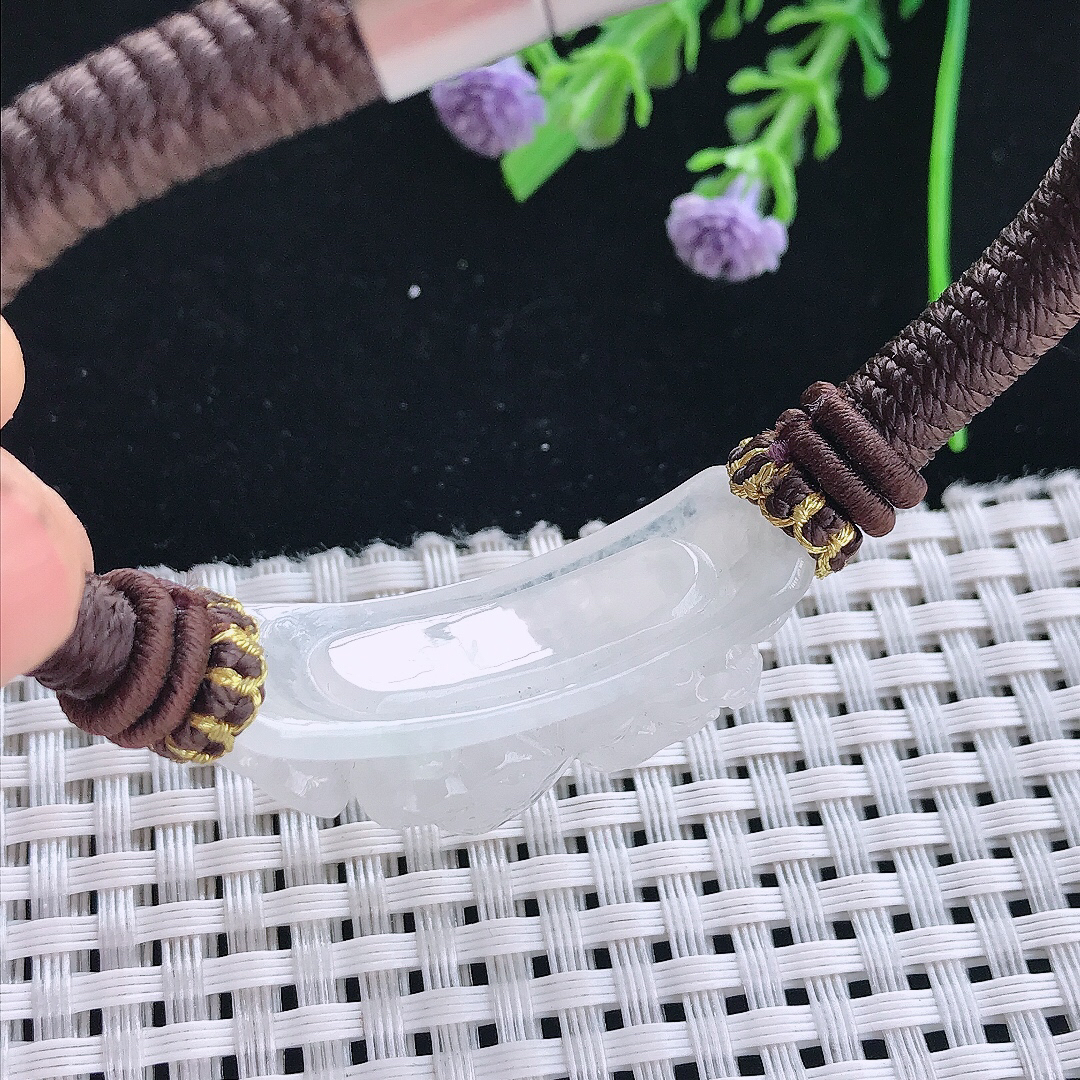 实拍A货翡翠36/12.8/14.5老坑冰透白冰貔貅手链翡翠手牌