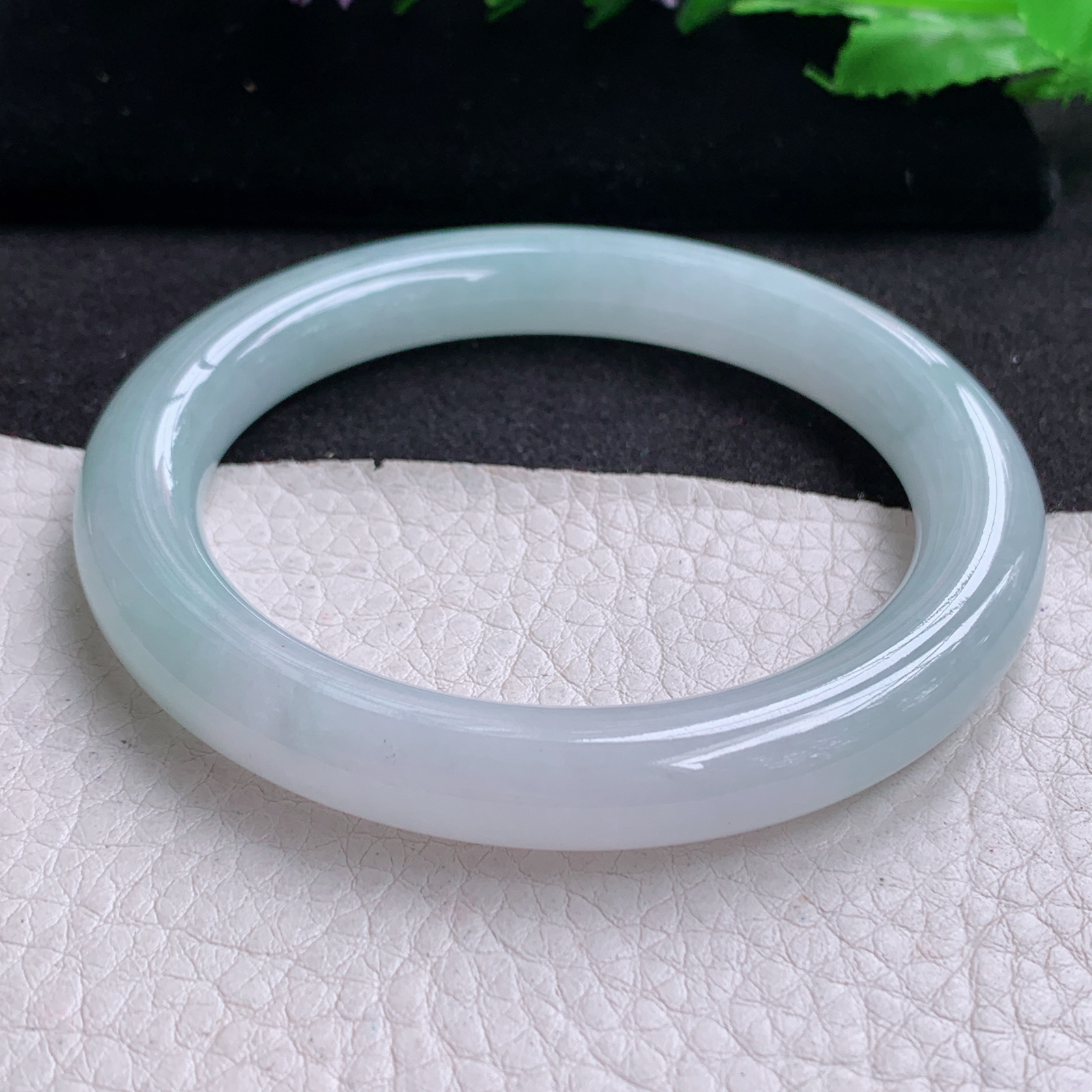 xx实拍57*9.5*10美人镯 天然缅甸翡翠A货玉手镯胶感冰晴圆条玉手环