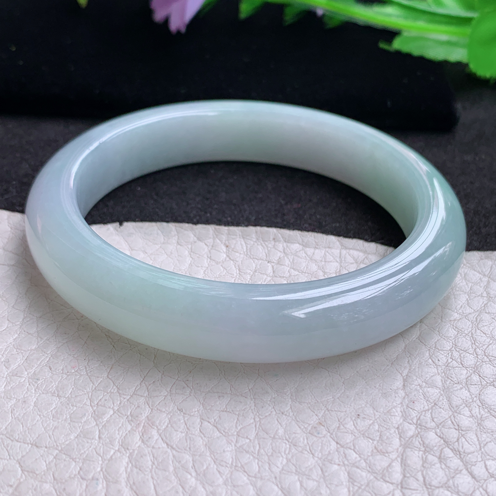 nr实拍56.5*11.5*8.5平安镯 天然缅甸翡翠A货玉手镯清新胶感宽边玉手环