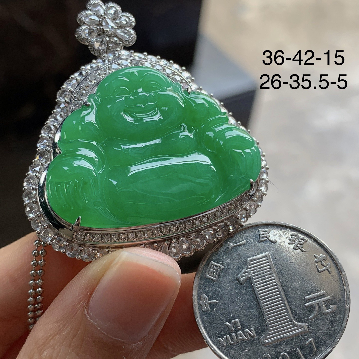 金钻镶嵌绿色佛公^_^颜色鲜艳