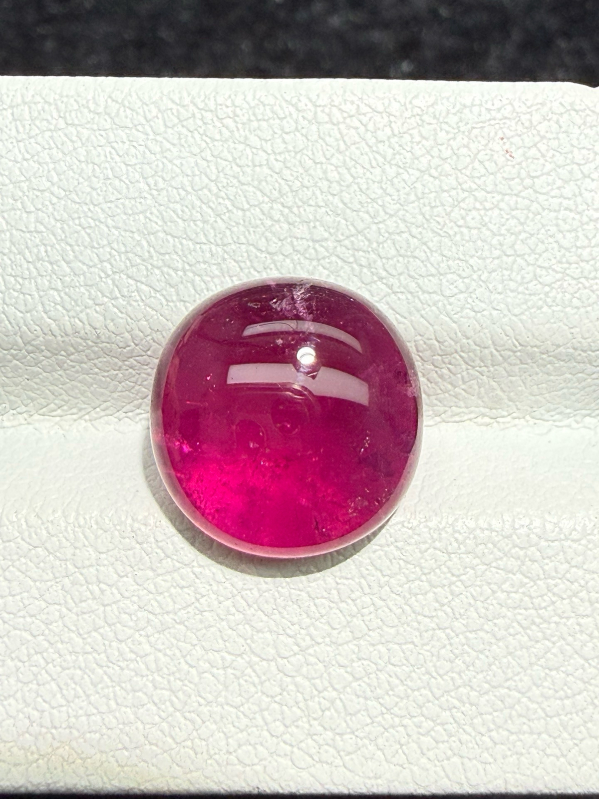 6.155ct天然卢比来碧玺裸石，尺寸11.8*11.5*5.2 毫米，晶体微棉，颜色美艳