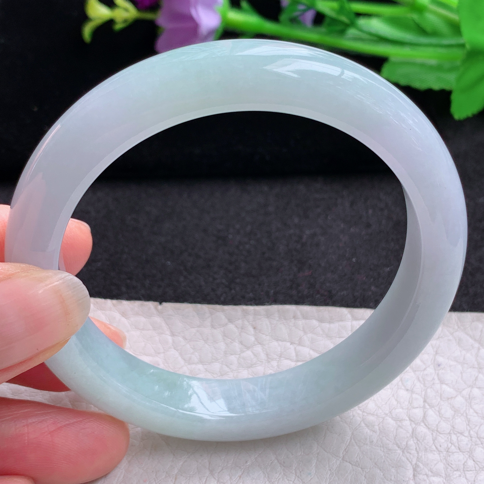 nr实拍56.5*11.5*8.5平安镯 天然缅甸翡翠A货玉手镯清新胶感宽边玉手环