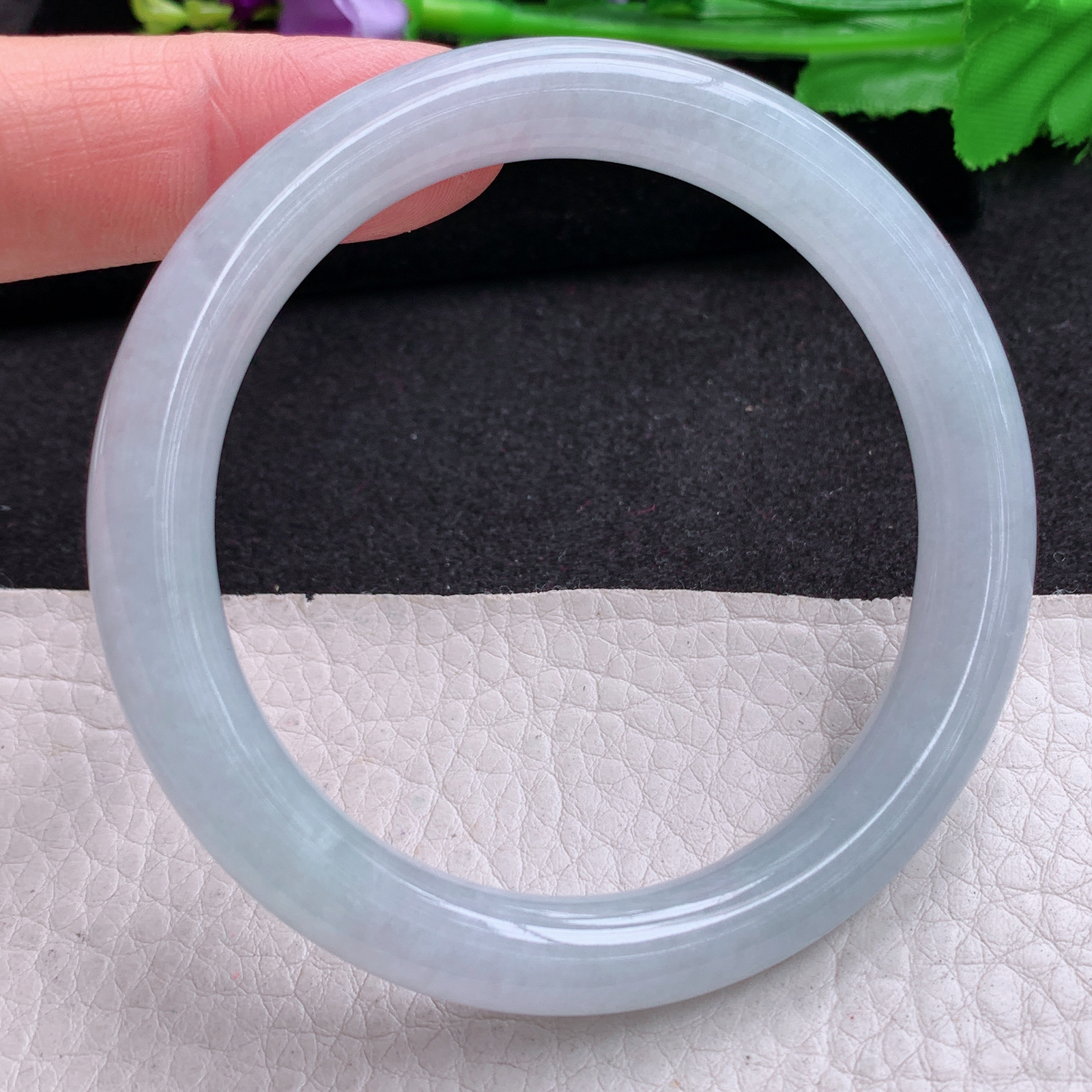 xx实拍55*9*8.5美人镯 天然缅甸翡翠A货玉手镯胶感纯美圆条玉手环