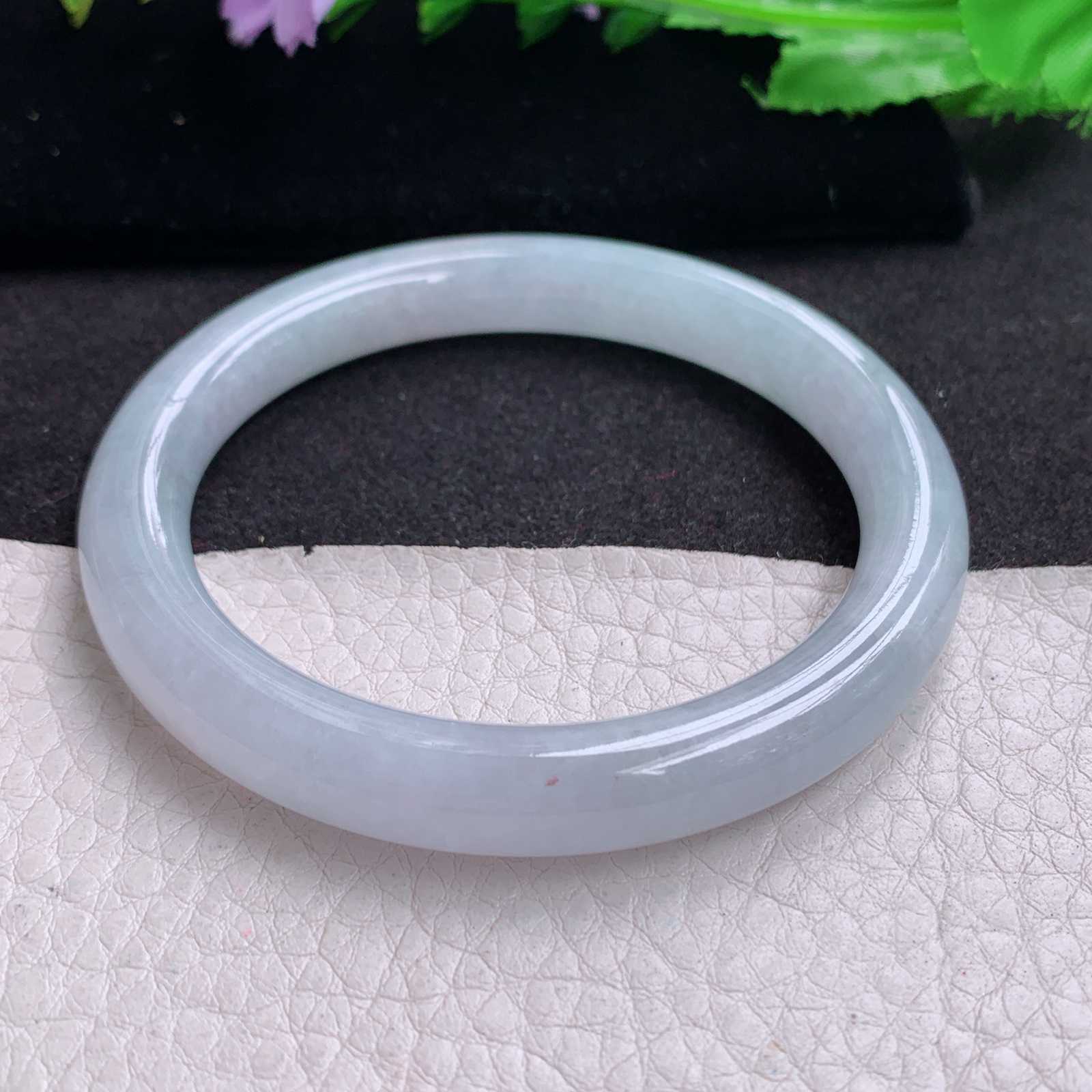 xx实拍55*9*8.5美人镯 天然缅甸翡翠A货玉手镯胶感纯美圆条玉手环