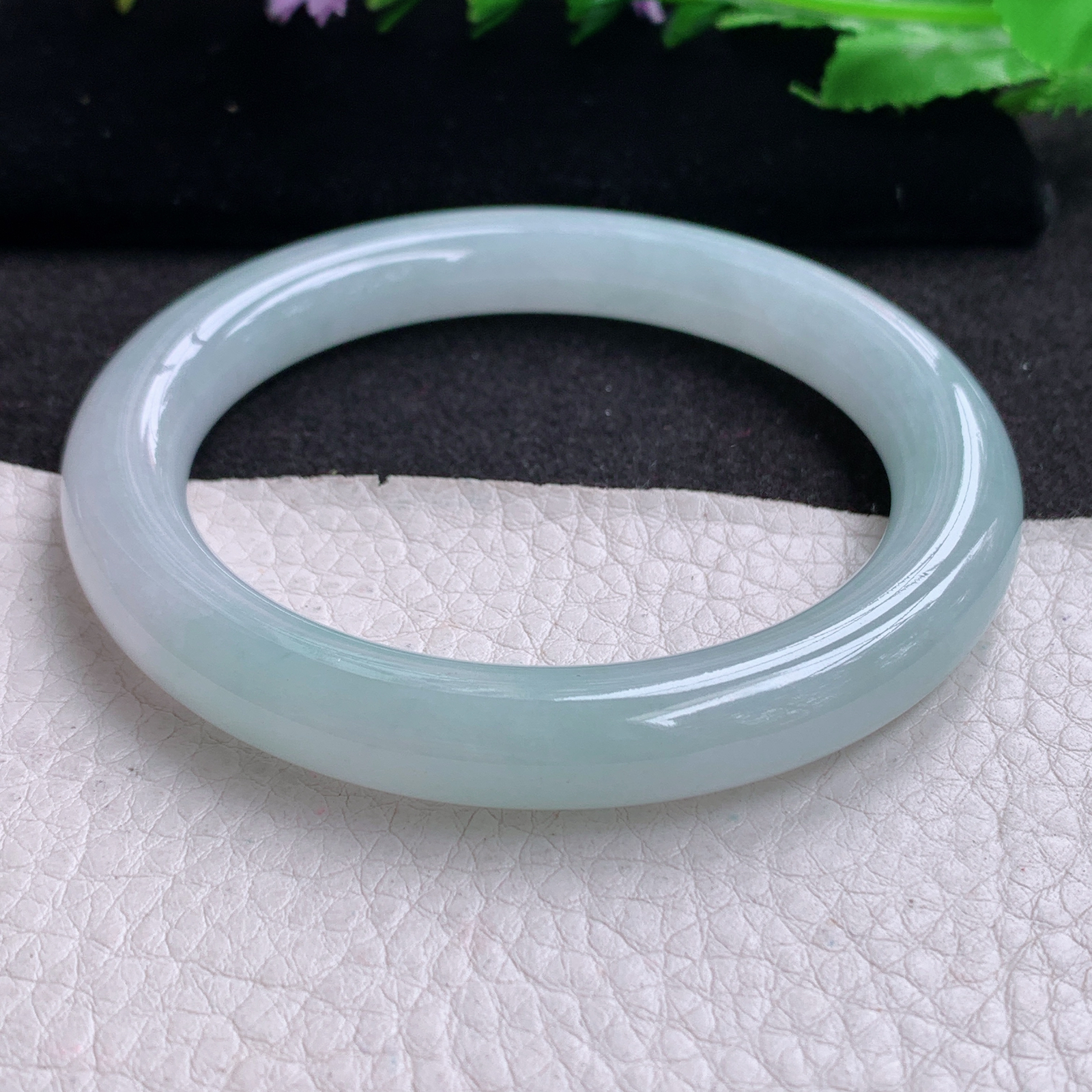 xx实拍57*9.5*10美人镯 天然缅甸翡翠A货玉手镯胶感冰晴圆条玉手环