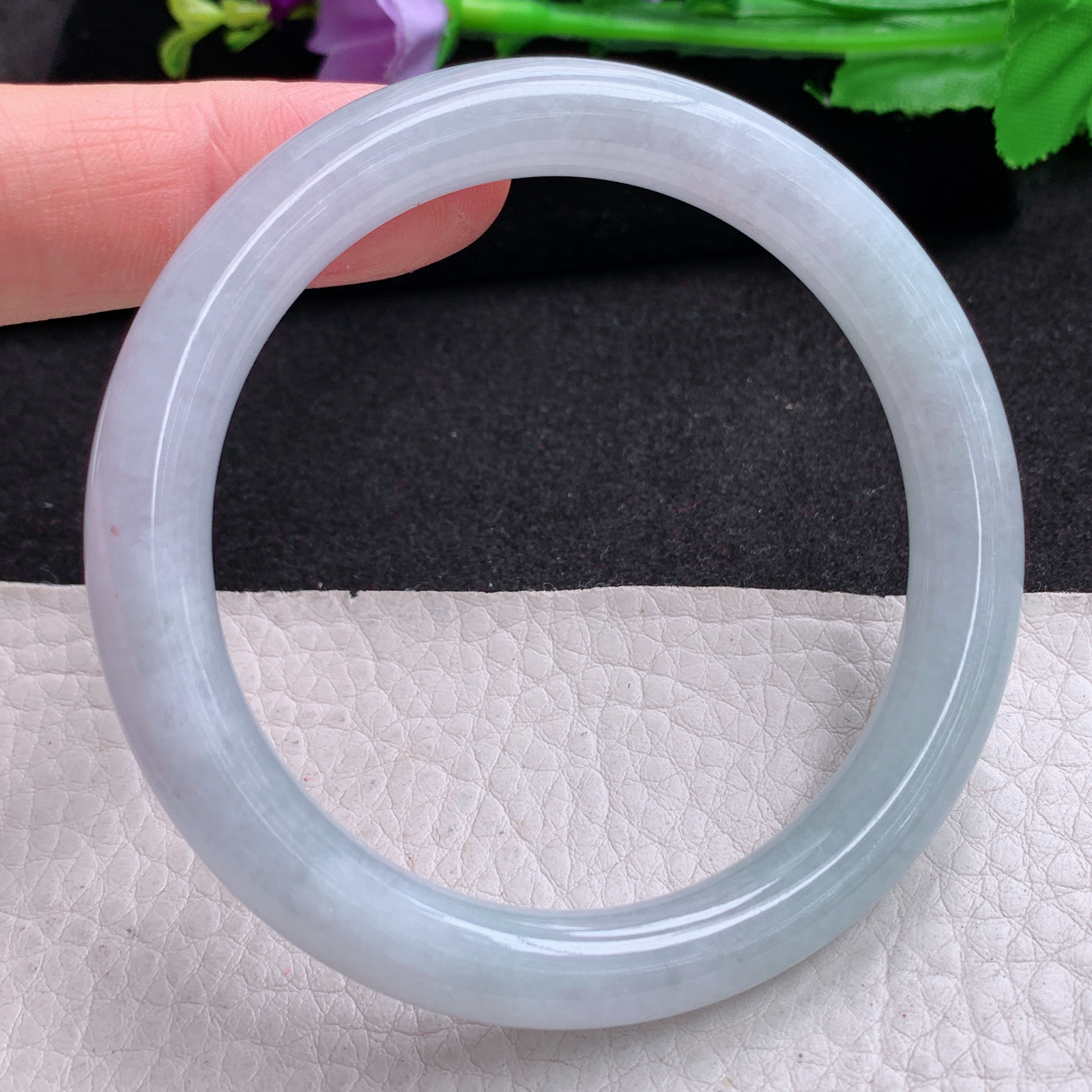 xx实拍55*9*8.5美人镯 天然缅甸翡翠A货玉手镯胶感纯美圆条玉手环