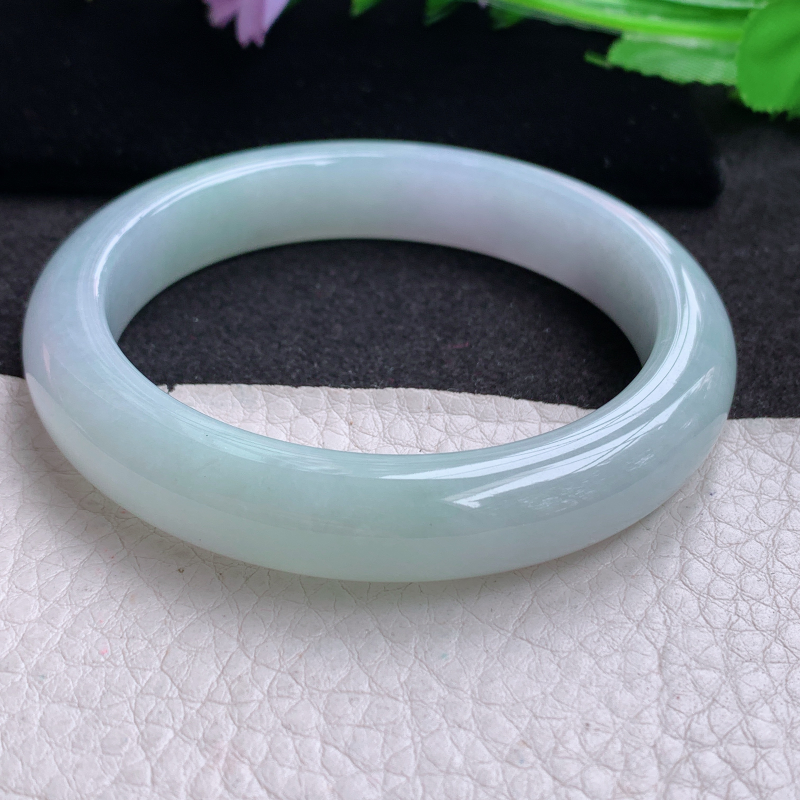 nr实拍56.5*11.5*8.5平安镯 天然缅甸翡翠A货玉手镯清新胶感宽边玉手环